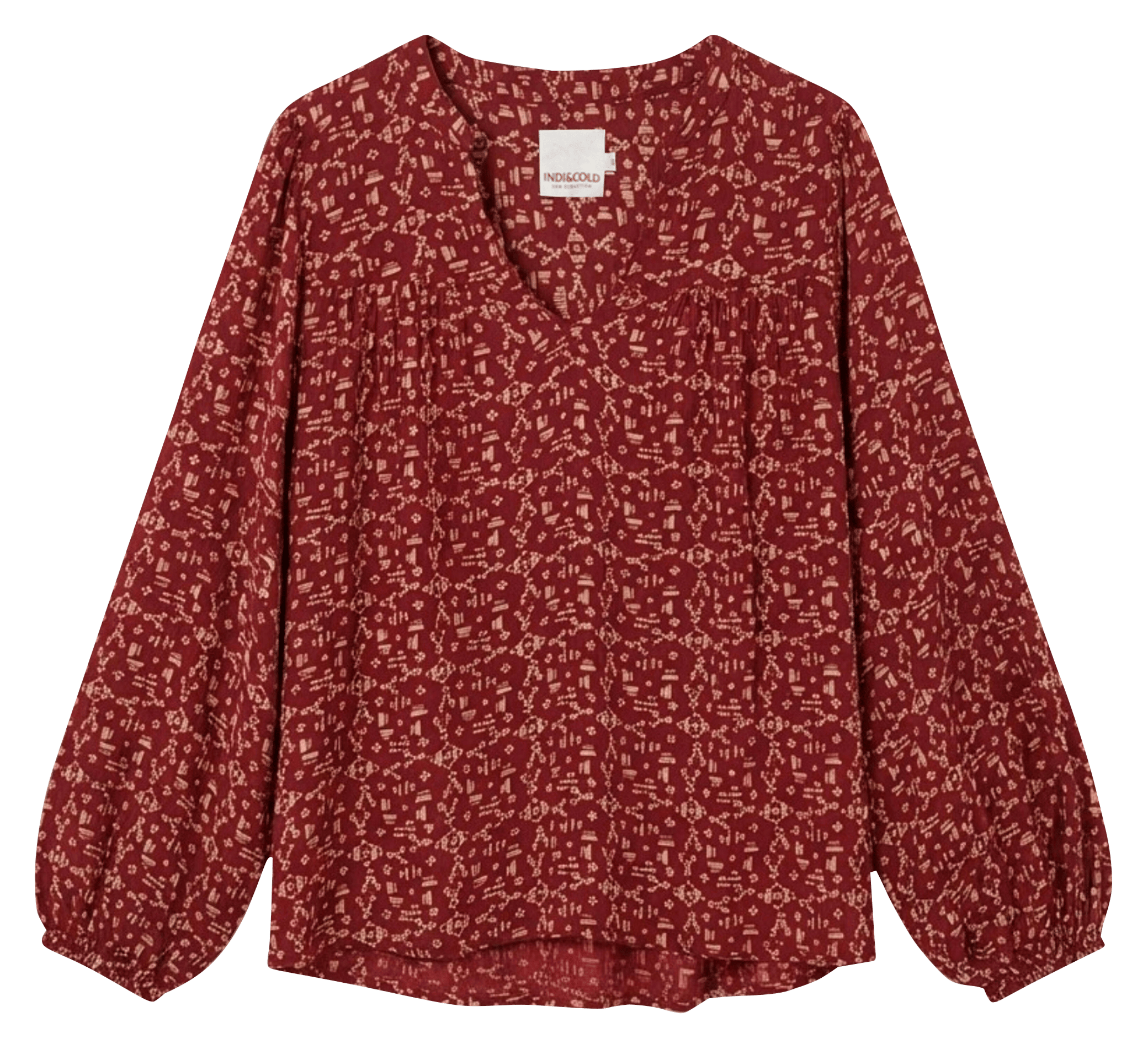 Blouse met V-hals INDI & COLD Rood