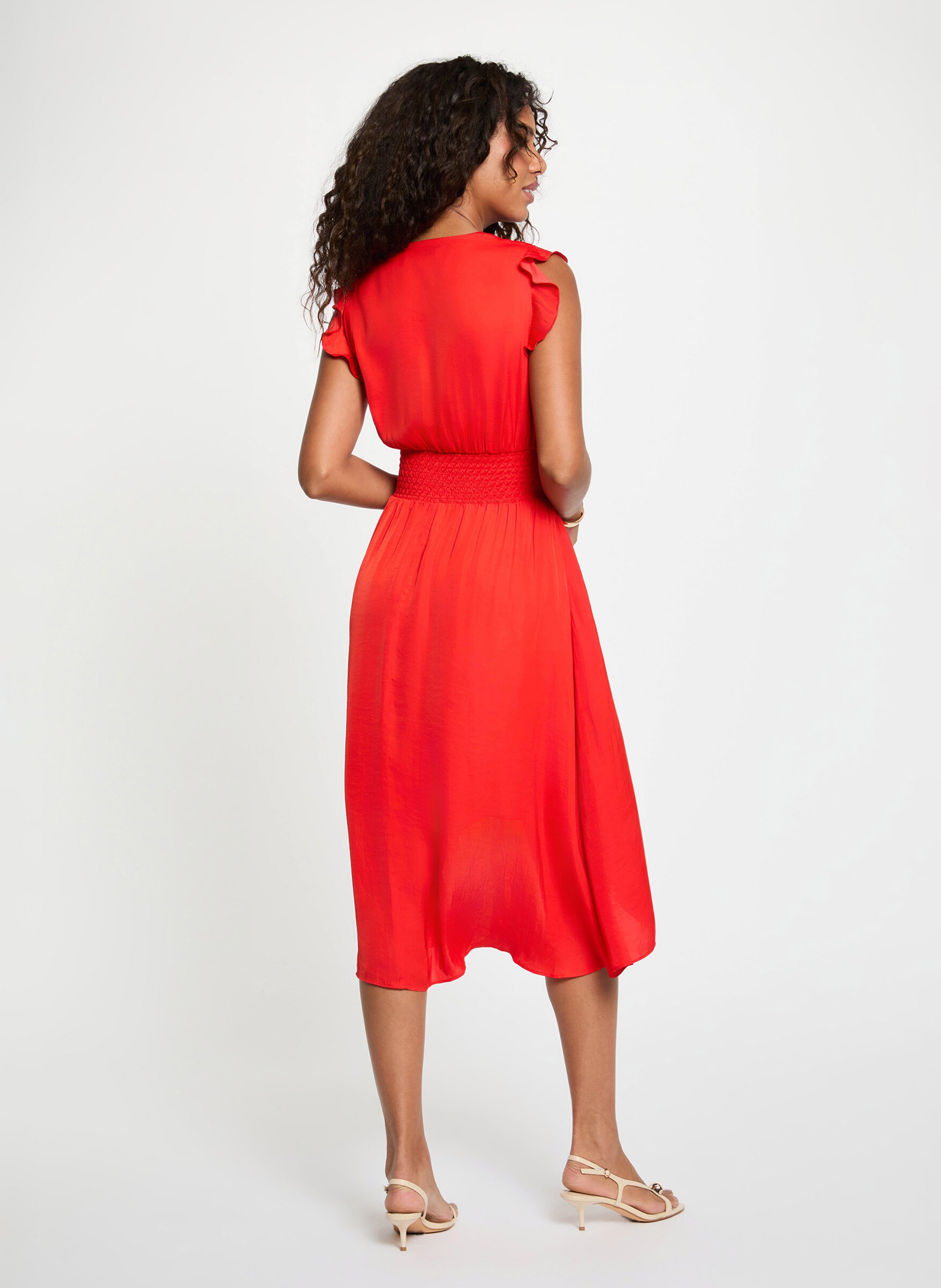 Fluid wrap midi dress MORGAN Red