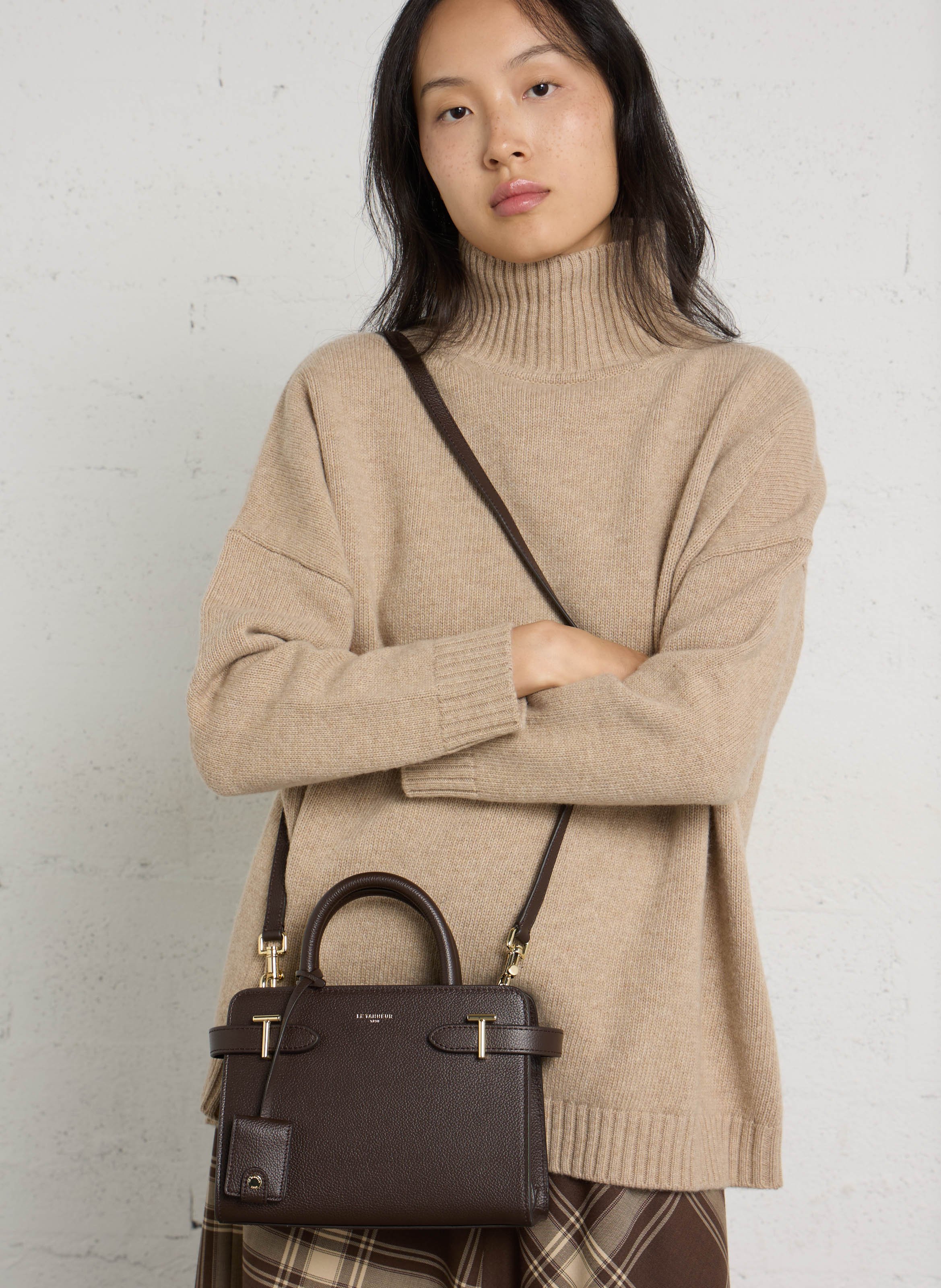 Sac à main en cuir  LE TANNEUR Marron