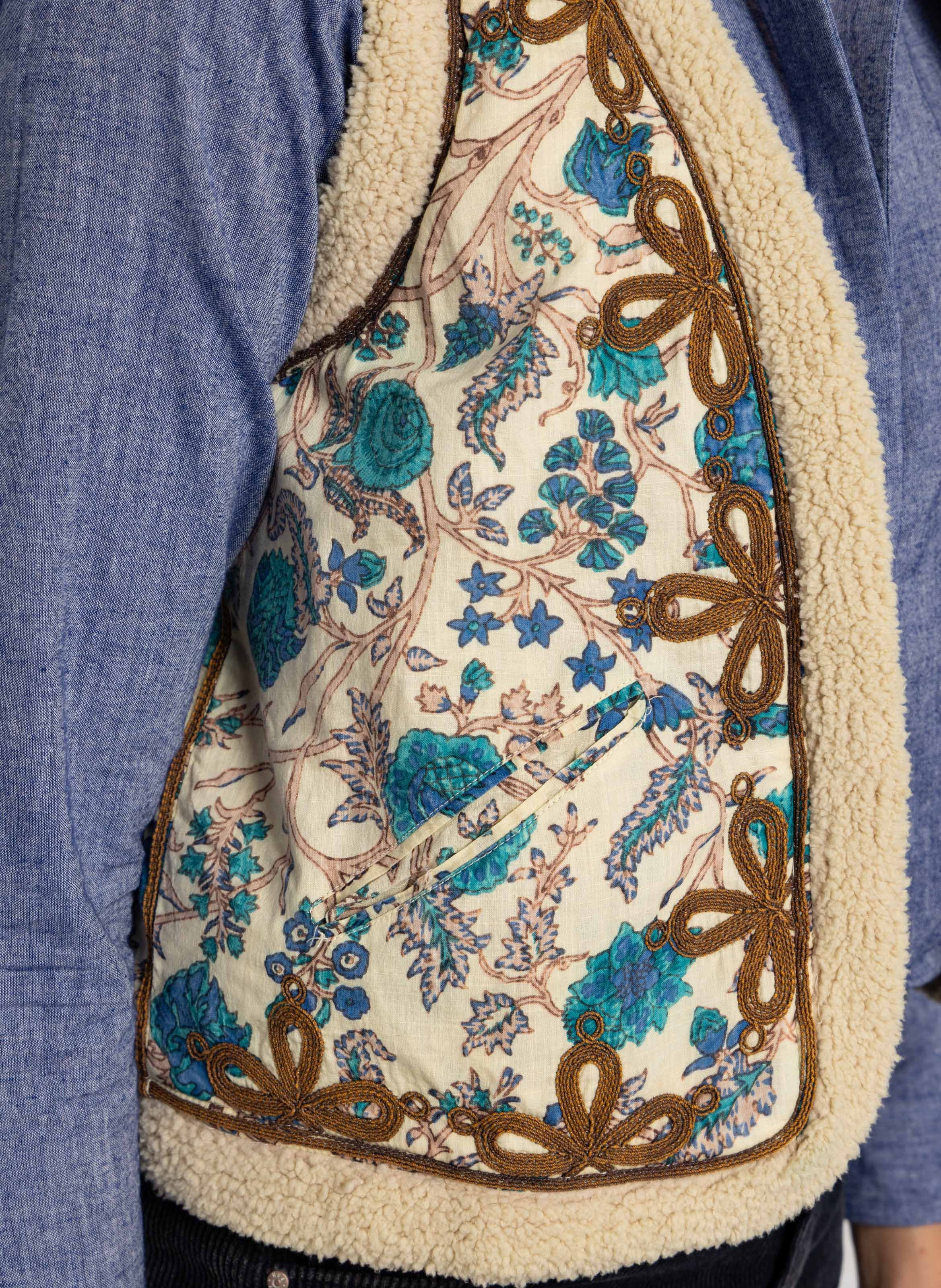 Veste droite sans manches en coton MAISON HOTEL Vert