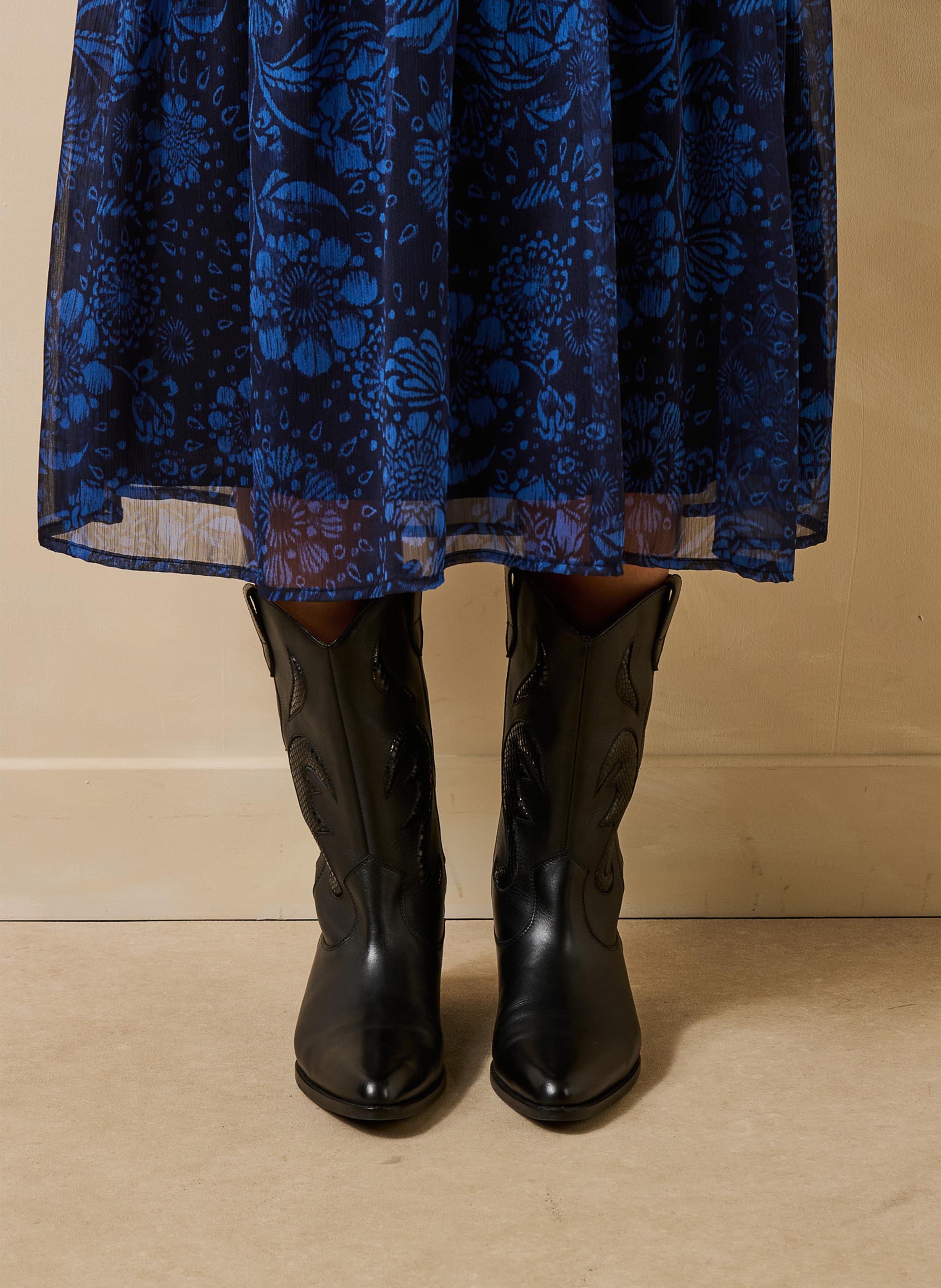 Bottines en cuir LA FEE MARABOUTEE Noir