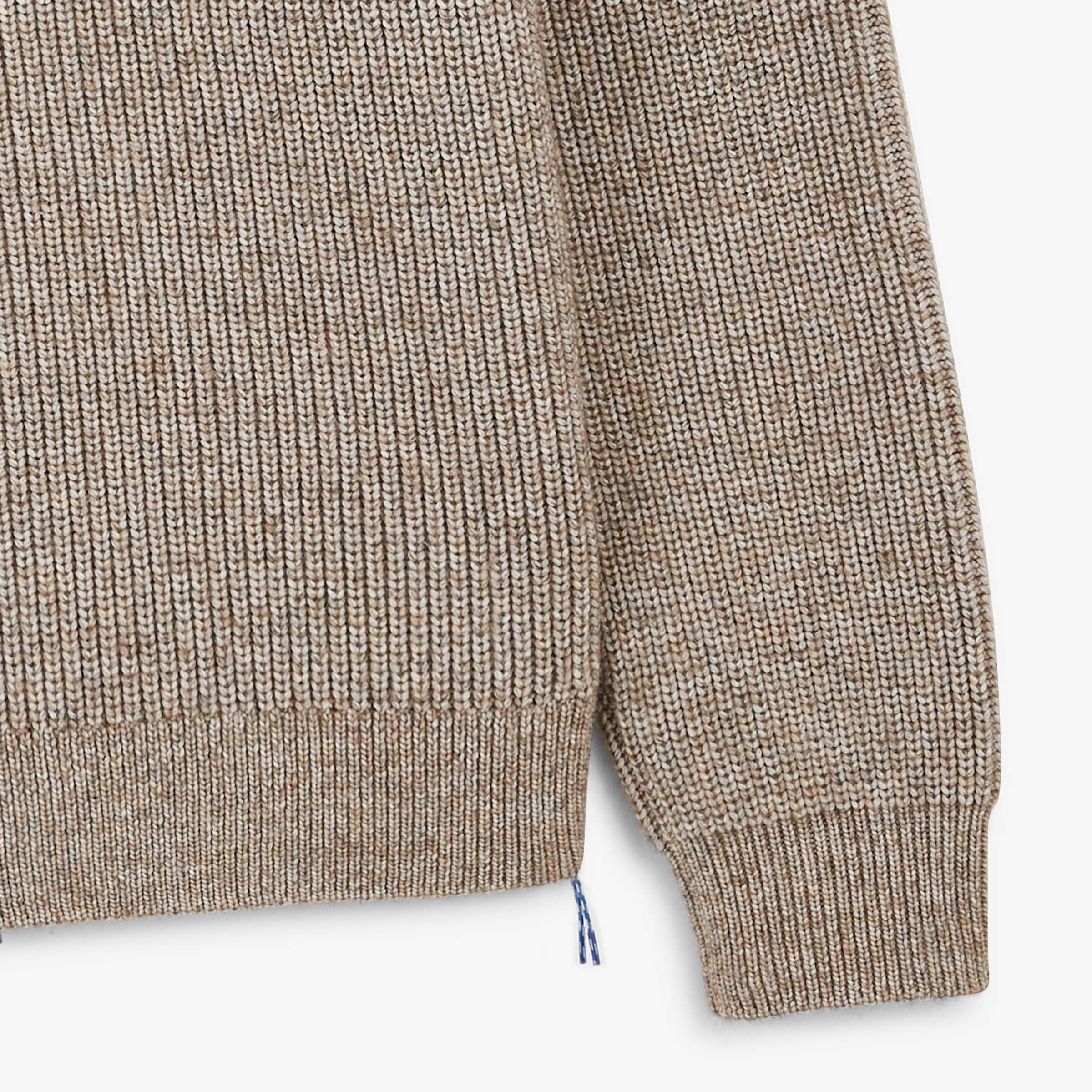 Chunky knit zip-up cardigan SERGE BLANCO Beige
