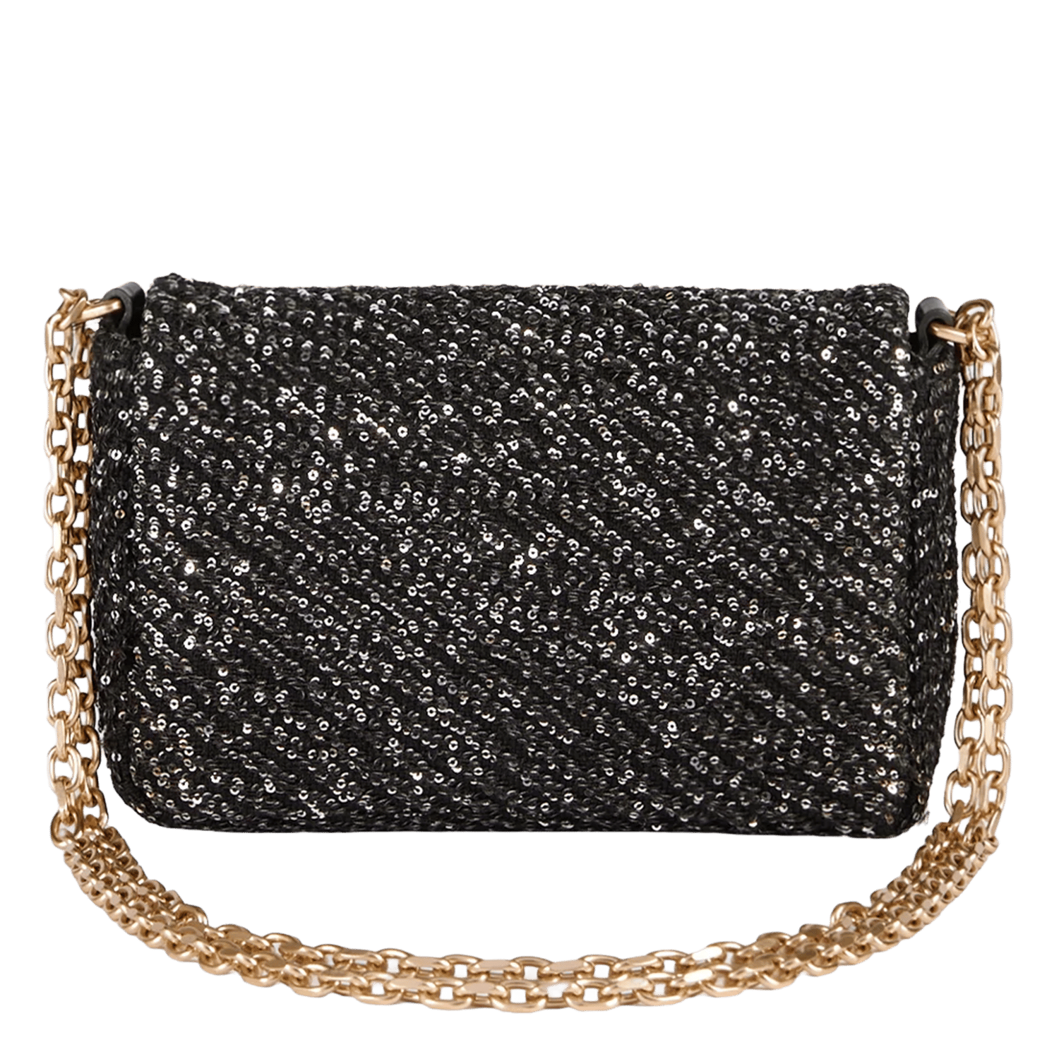 Sequin shoulder bag in wool blend VANESSA BRUNO Black