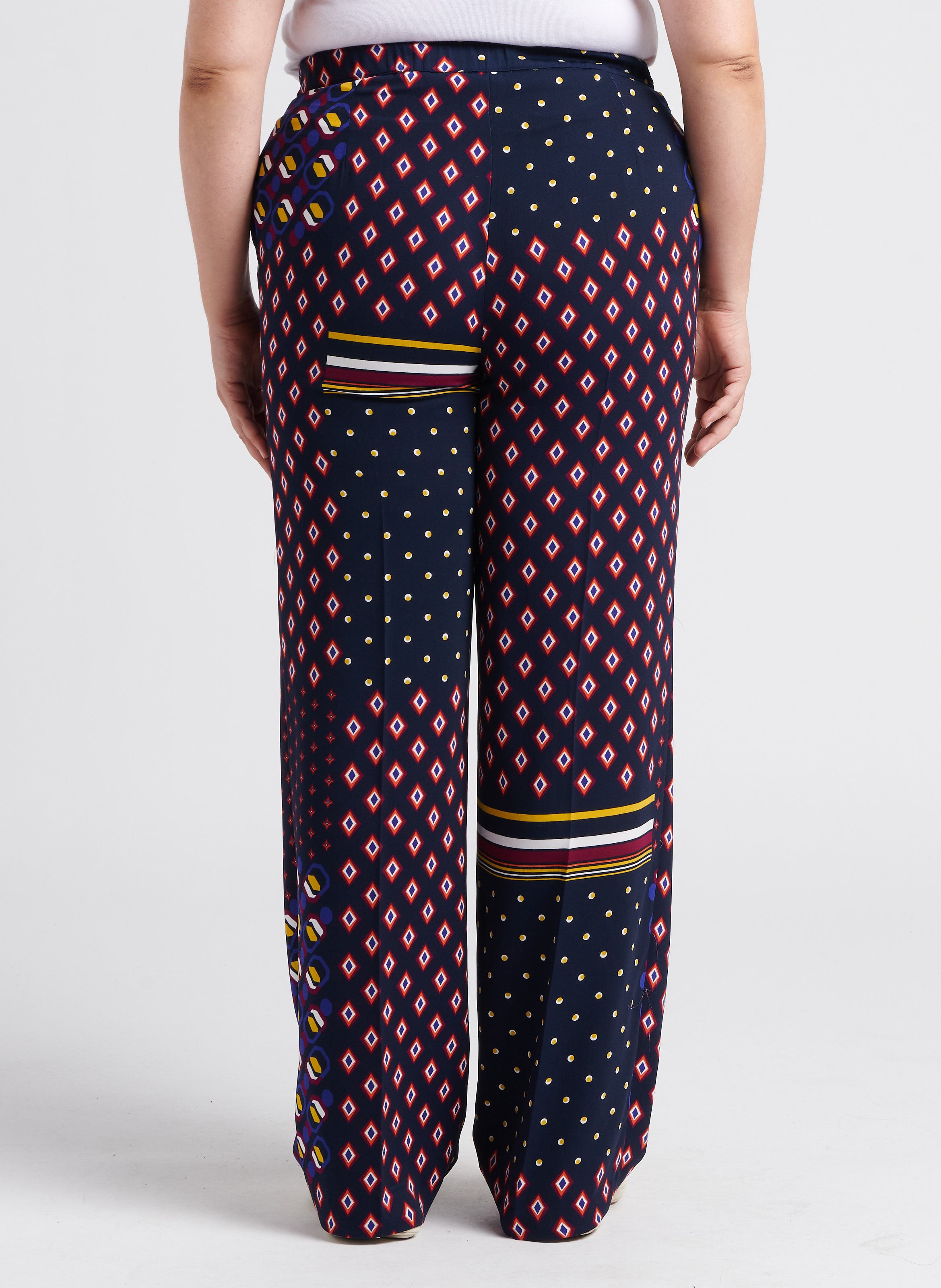 Pantalon large fluide à imprimé  PERSONA by Marina Rinaldi Bleu