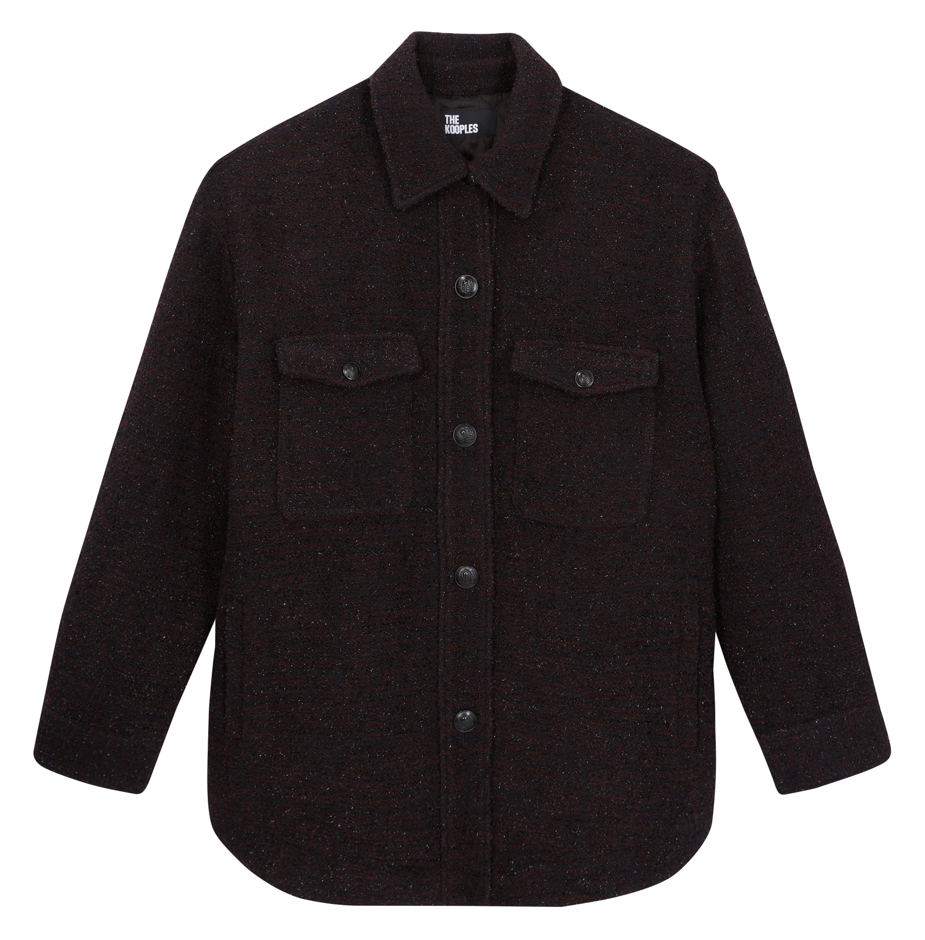 Tweed overshirt with classic collar THE KOOPLES Plums