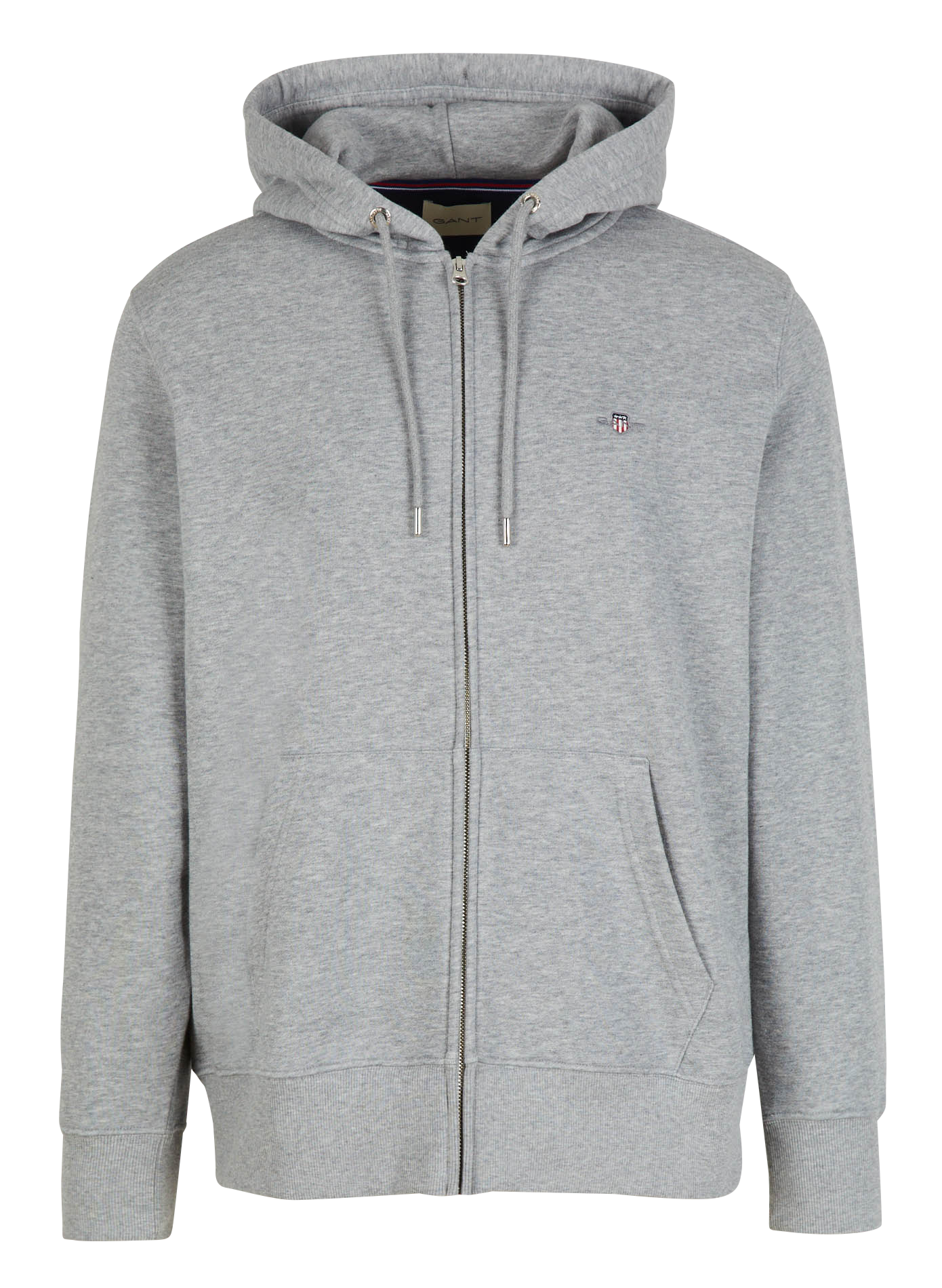Sweat droit zippé à capuche en coton mélangé GANT Gris