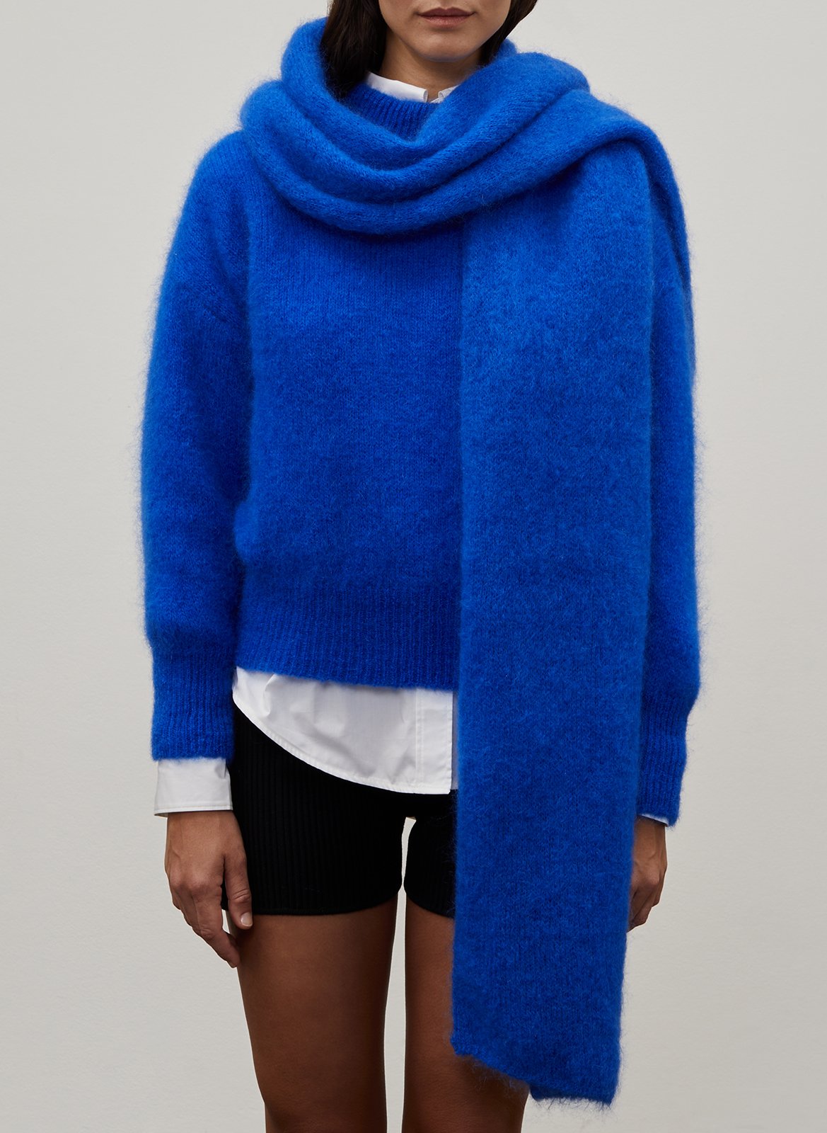 Pull col rond en laine mélangée SURPRISE Bleu