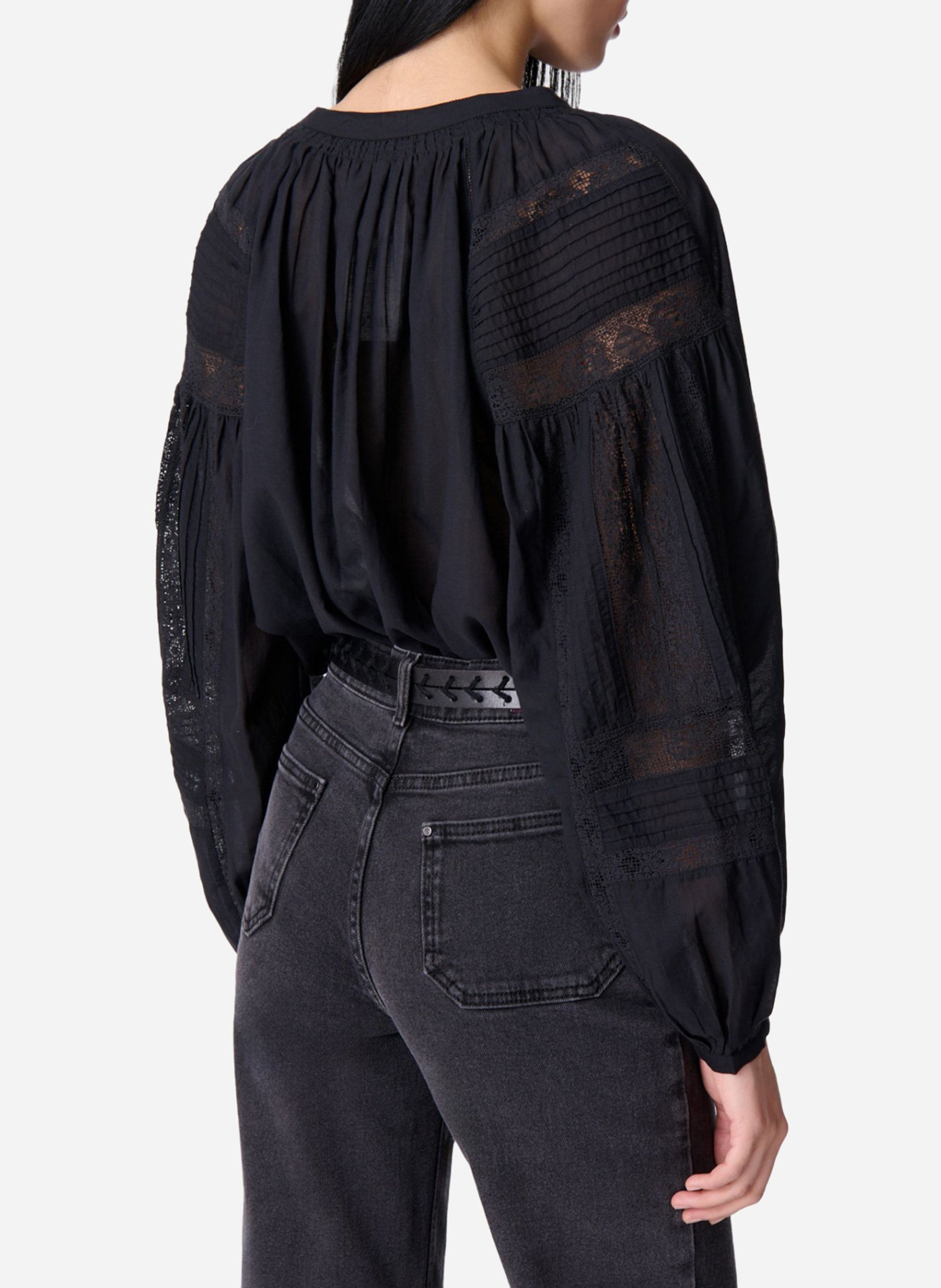 Long-sleeved lace blouse VANESSA BRUNO Black