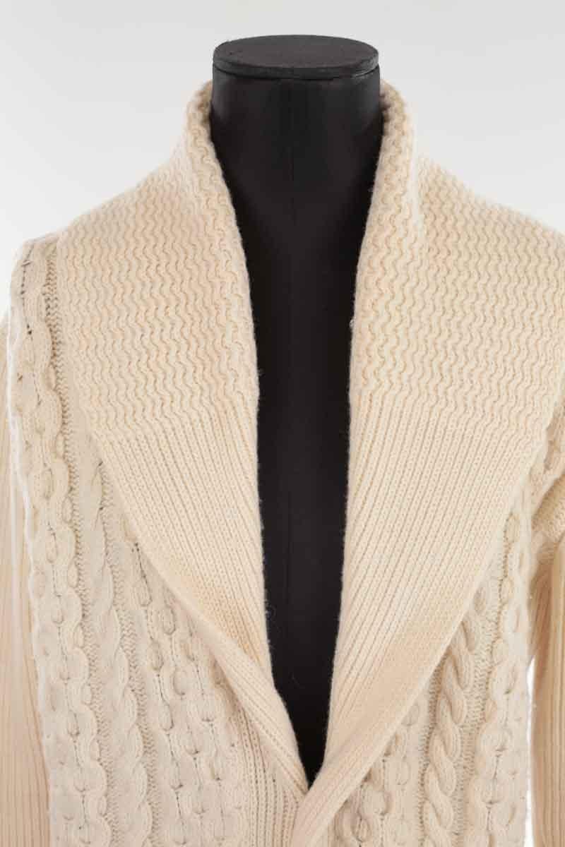Chip wool cardigan AMI PARIS - Seconde Main Beige