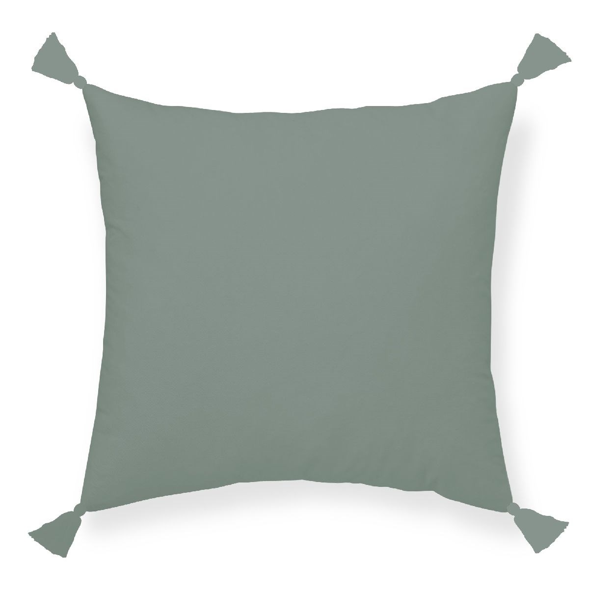 Removable pom-pom cushion in cotton gauze TODAY LINGE DE MAISON Green