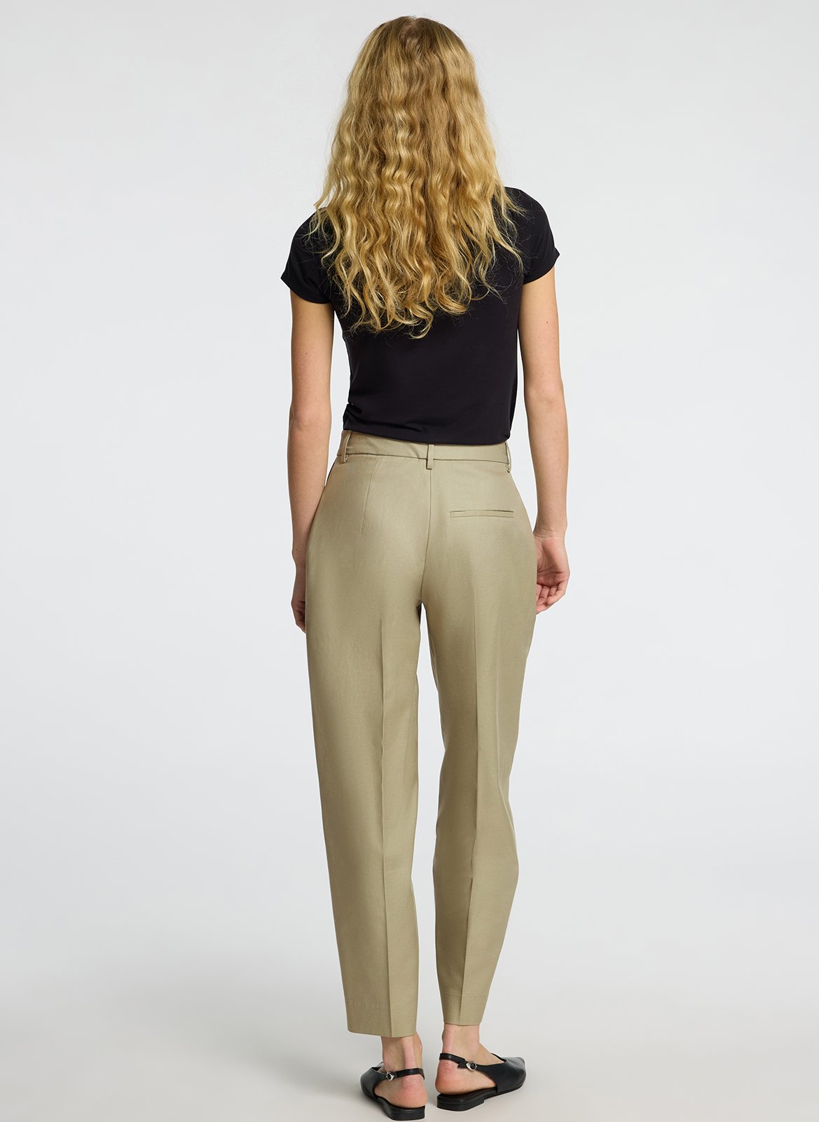 Pantalon large en coton bio mélangé SELECTED Gris