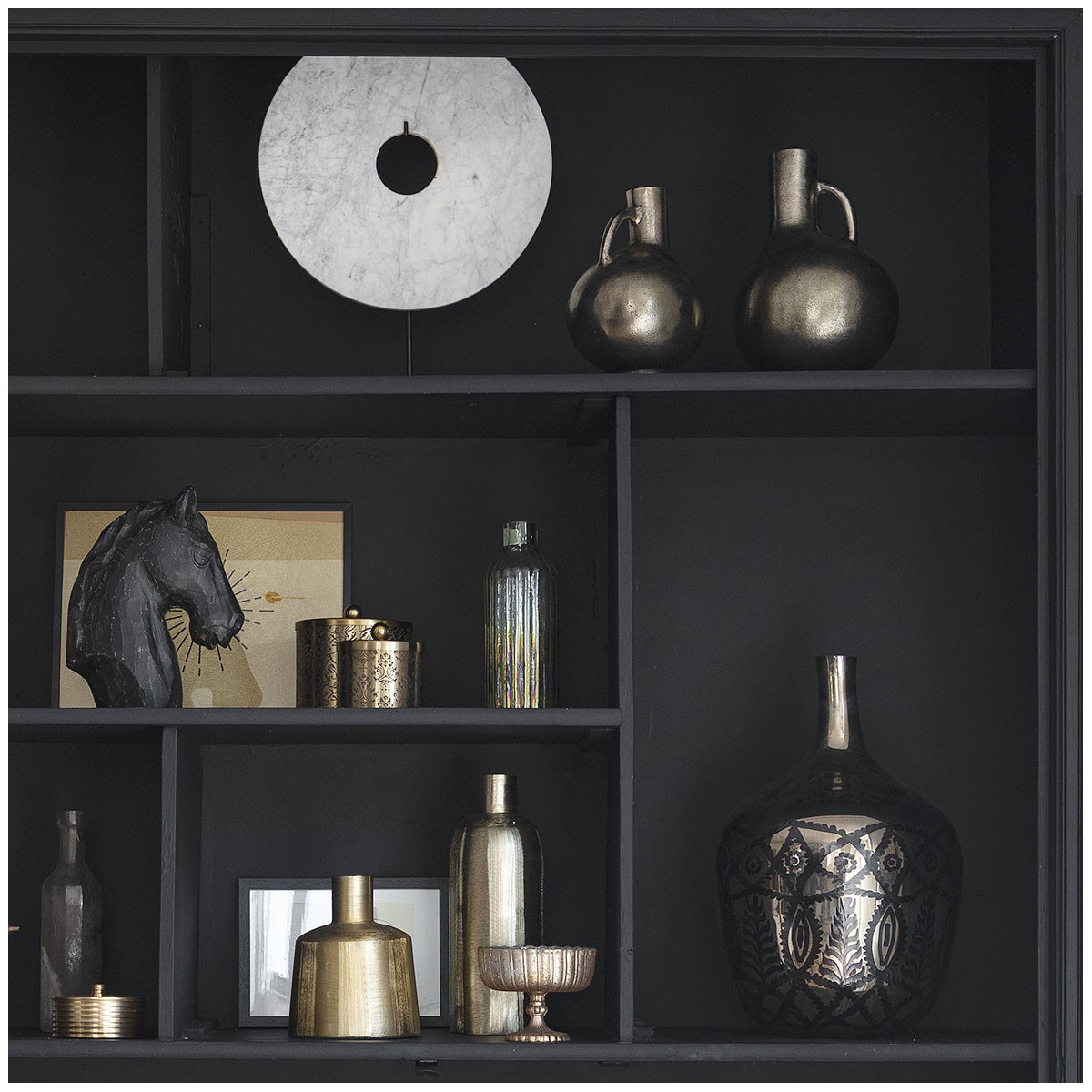 Decorative wave bottle BLANC D'IVOIRE Golden