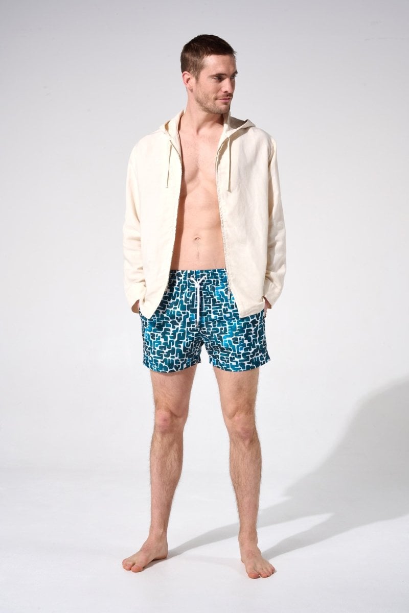 Printed swim shorts with elasticated waistband APNEE Blue