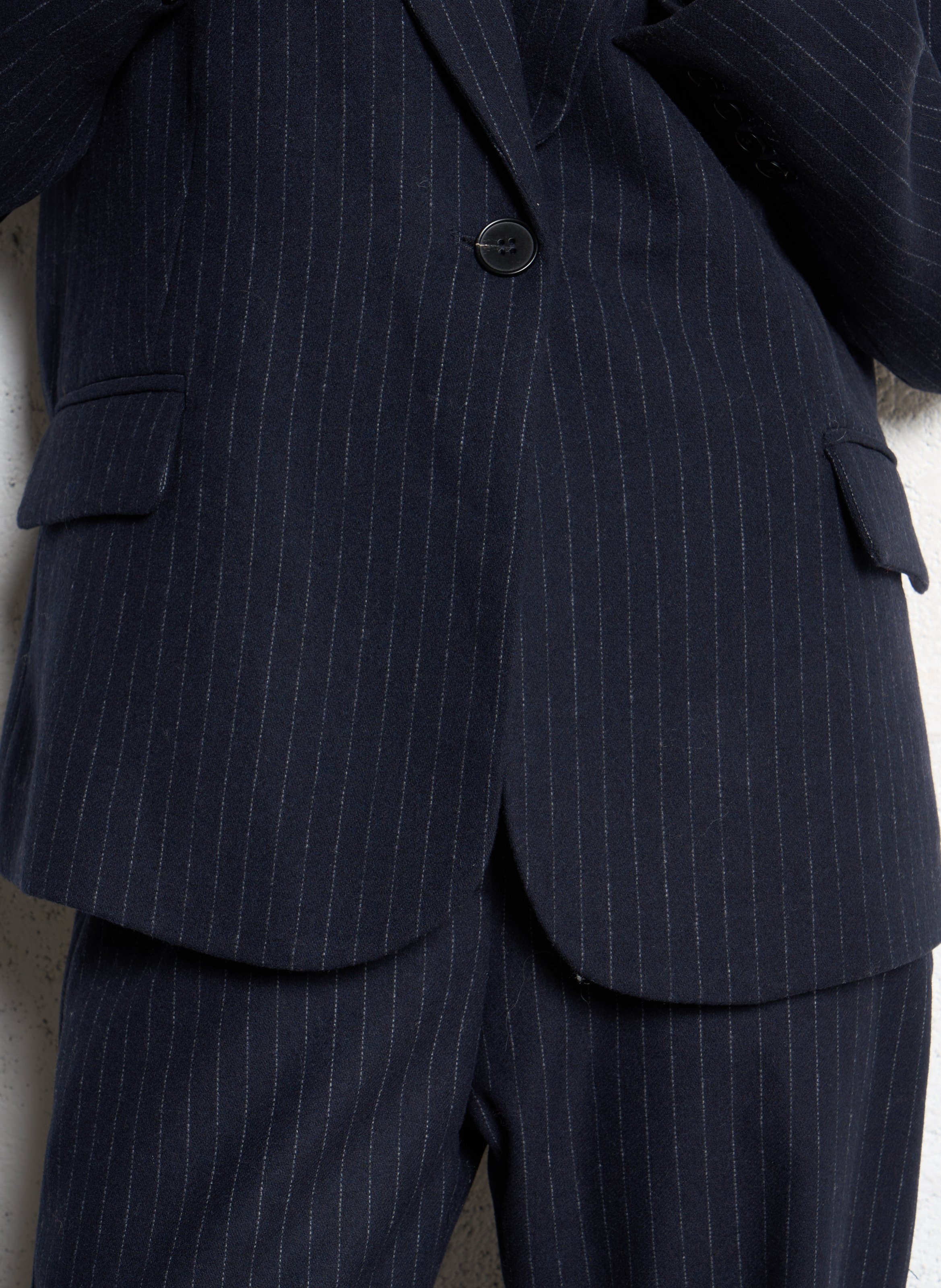 Veste de tailleur droite rayée SUNCOO Bleu