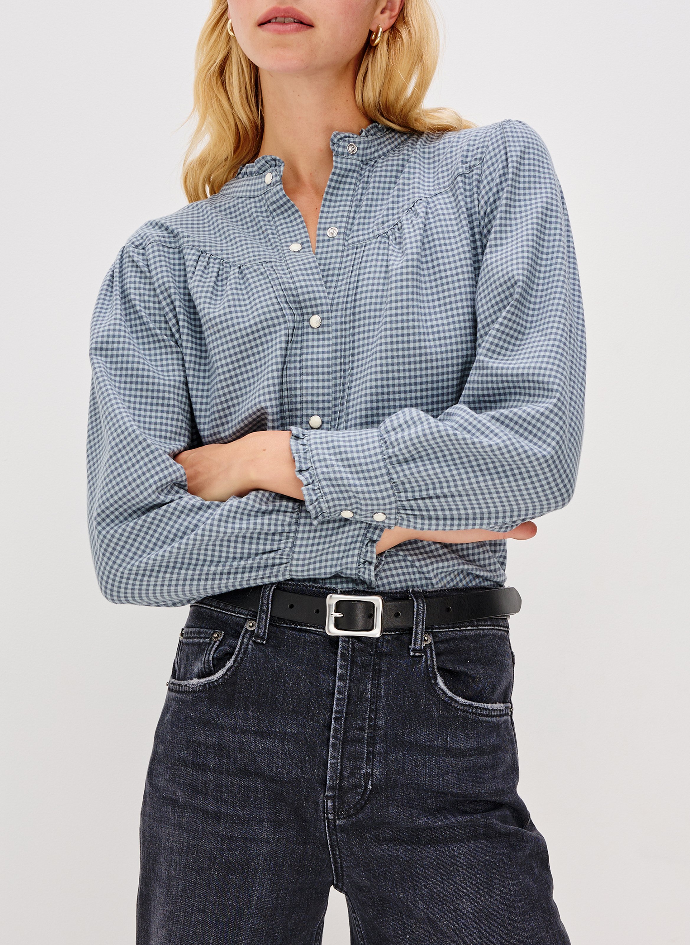 Blouse col rond en coton mélangé RAILS Multicolore