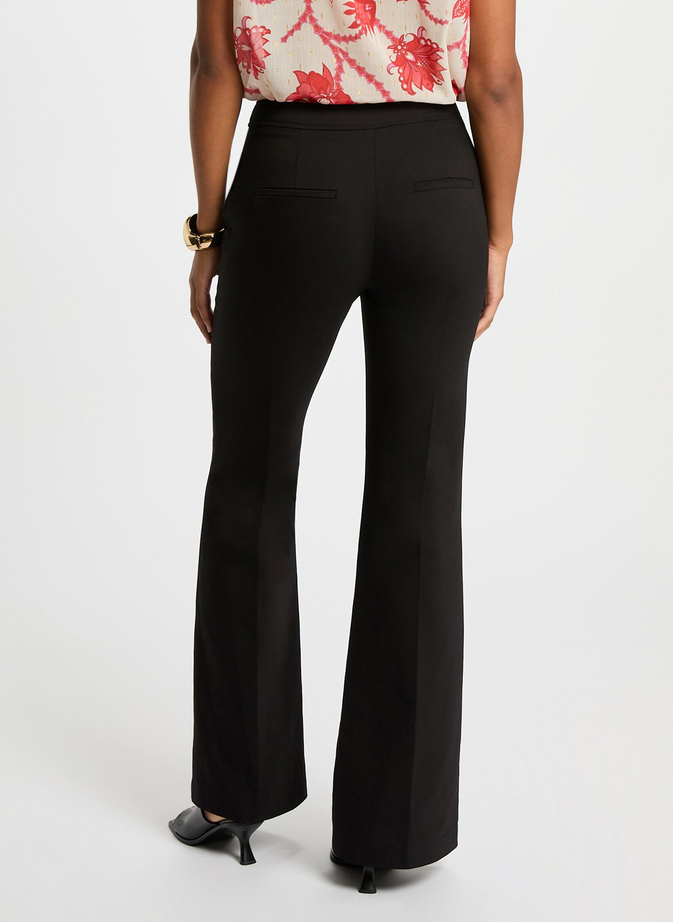 Flared cotton-blend pants MORGAN Black
