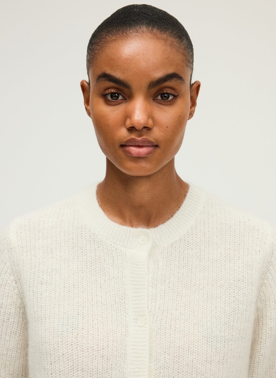 Straight knitted cardigan PABLO Beige