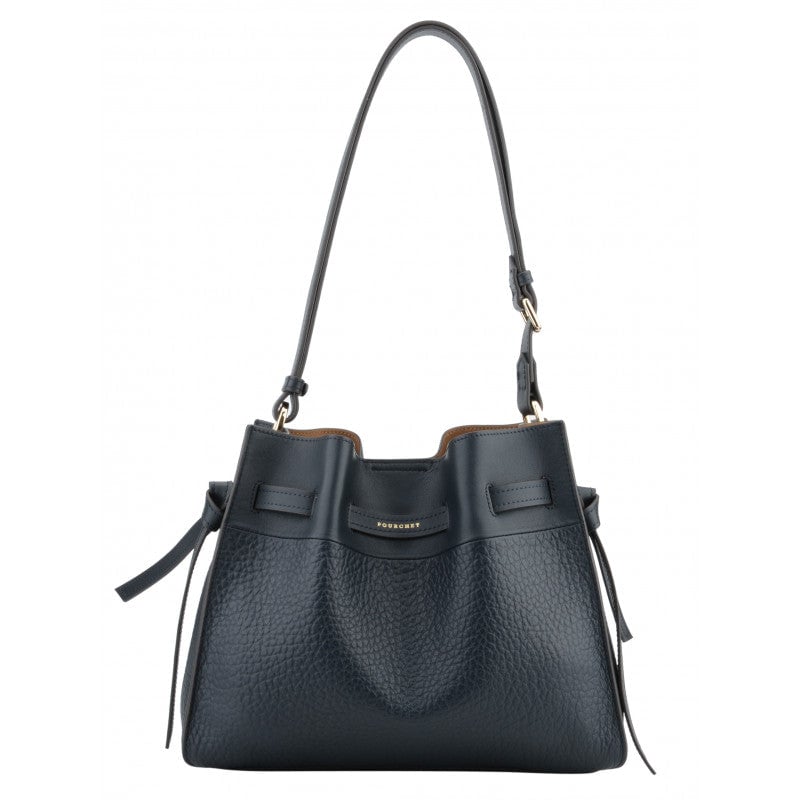 Shoulder bag - cowhide leather POURCHET Blue