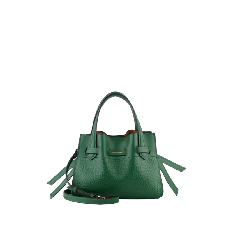 Handbag - cowhide leather POURCHET Green