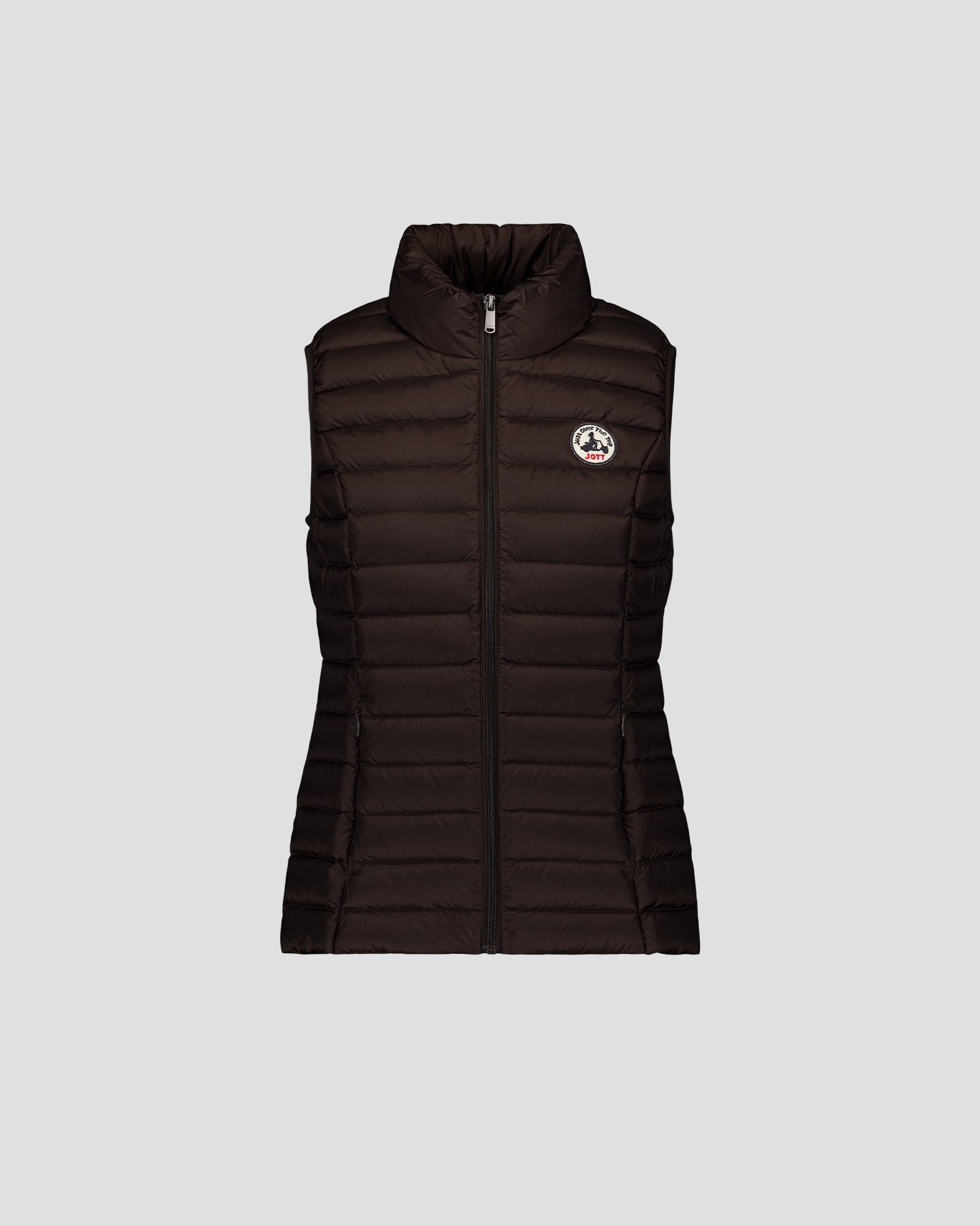 Black Sedal Sleeveless Lightweight Puffer Jacket JOTT Brown