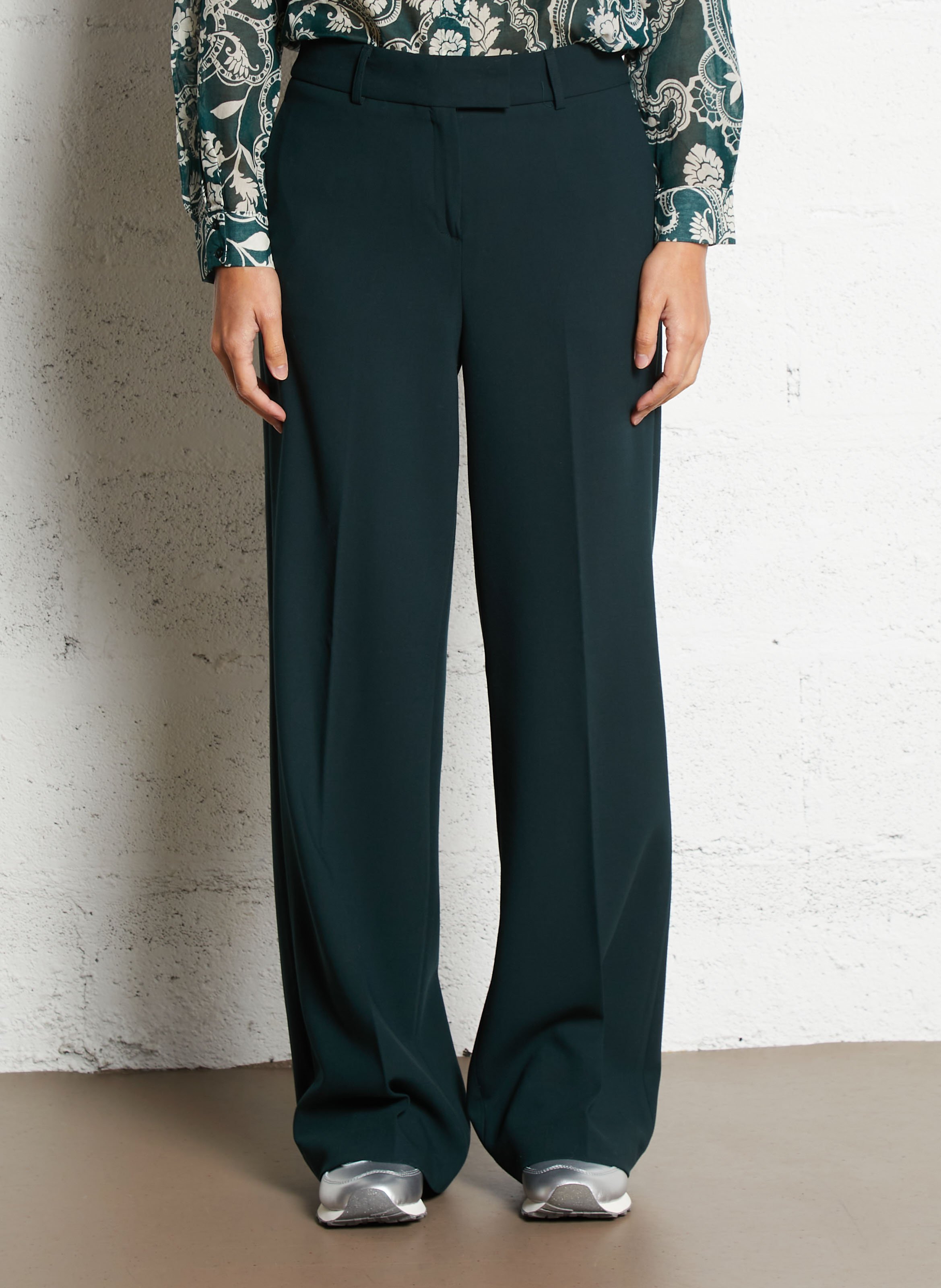 Azawood high-waisted wide-leg trousers MAISON 123 Green