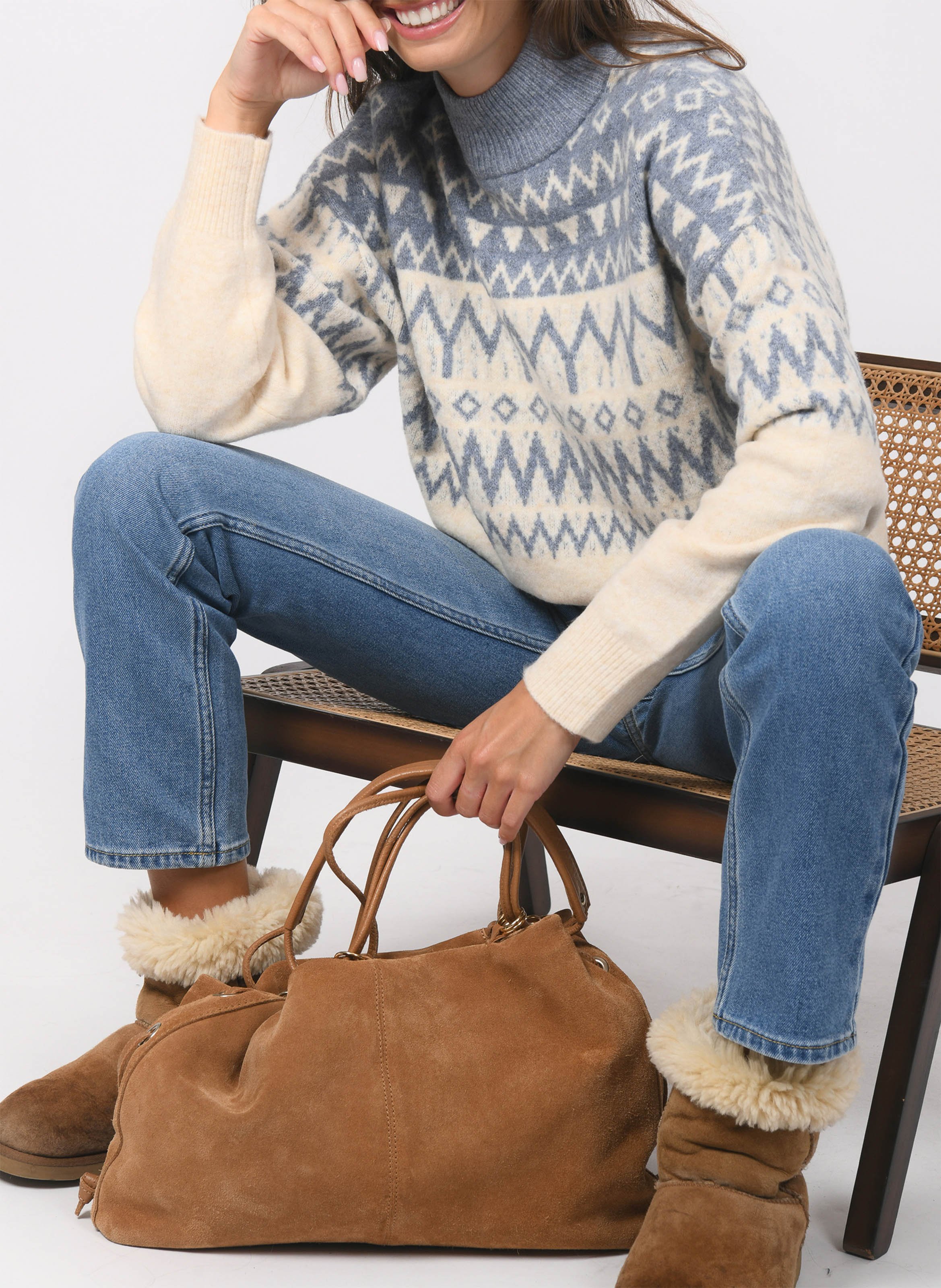 Elena - Pullover mit Stehkragen KOOKAI Weiss