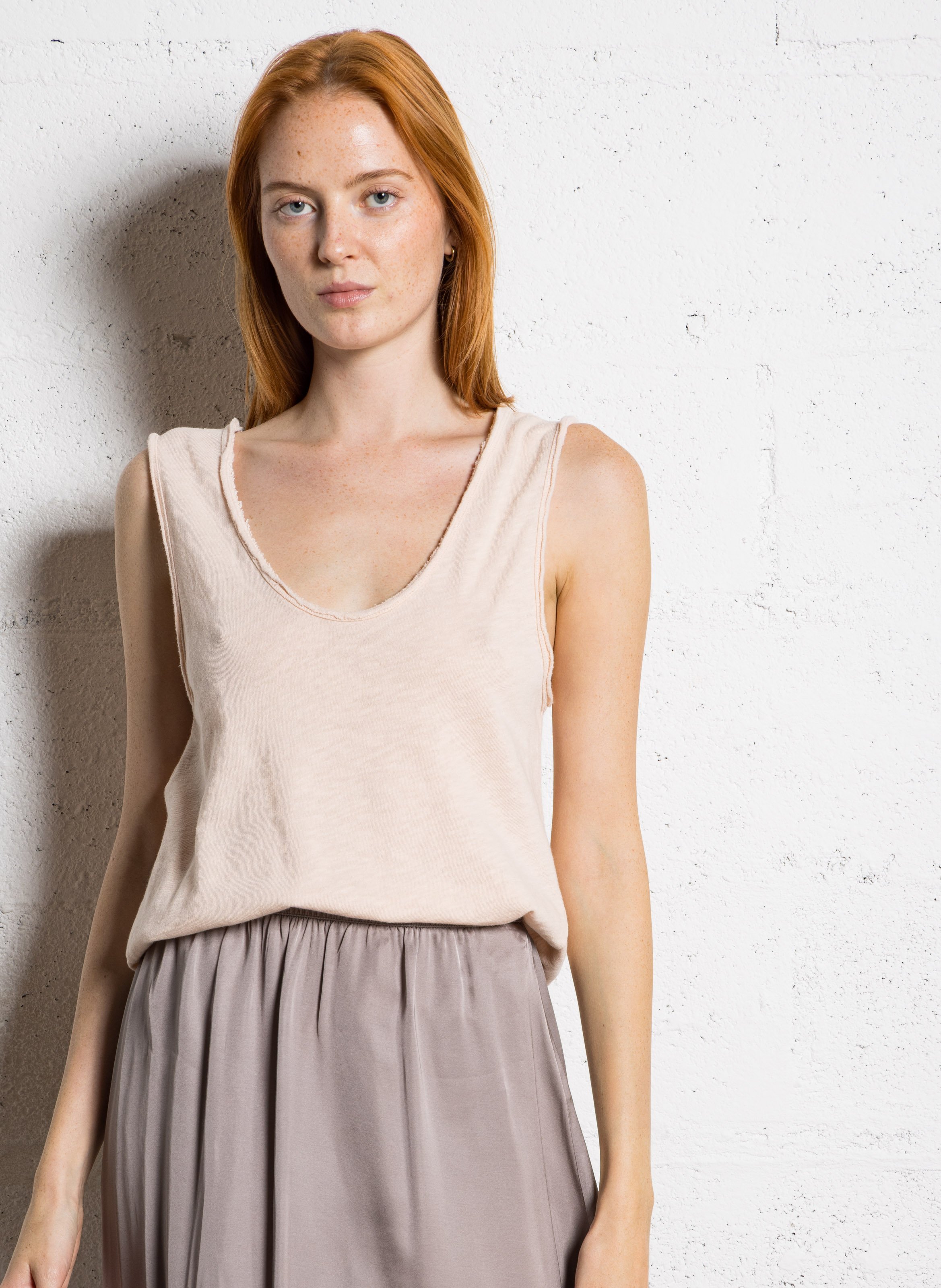 Débardeur col rond droit en coton AMERICAN VINTAGE