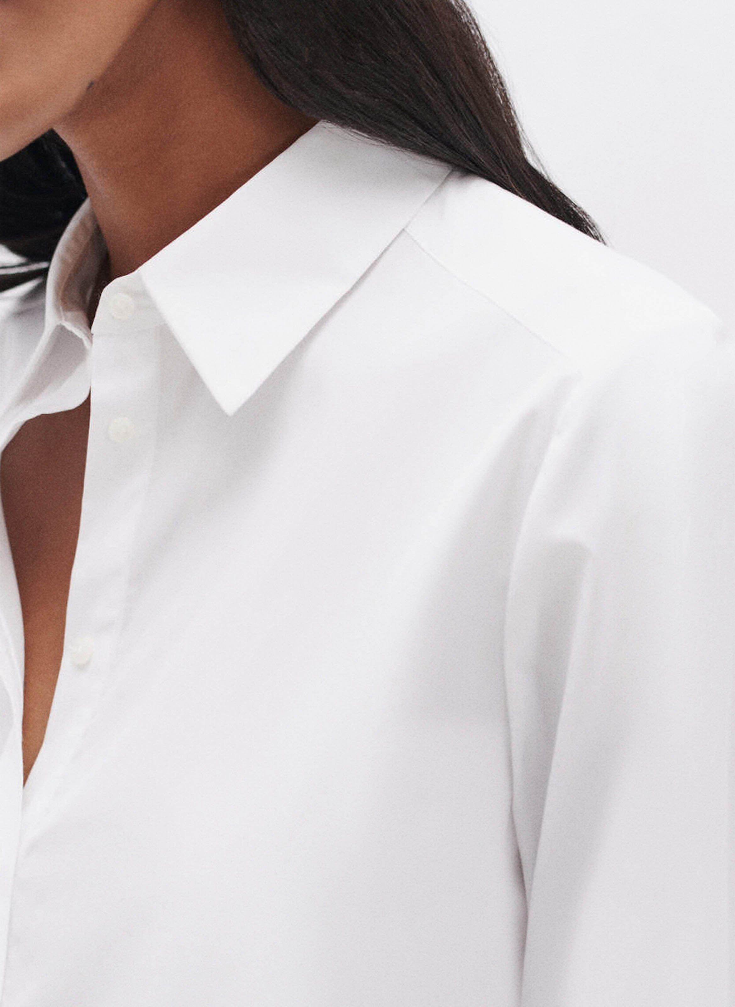 Fitted cotton shirt with classic collar CAROLL White