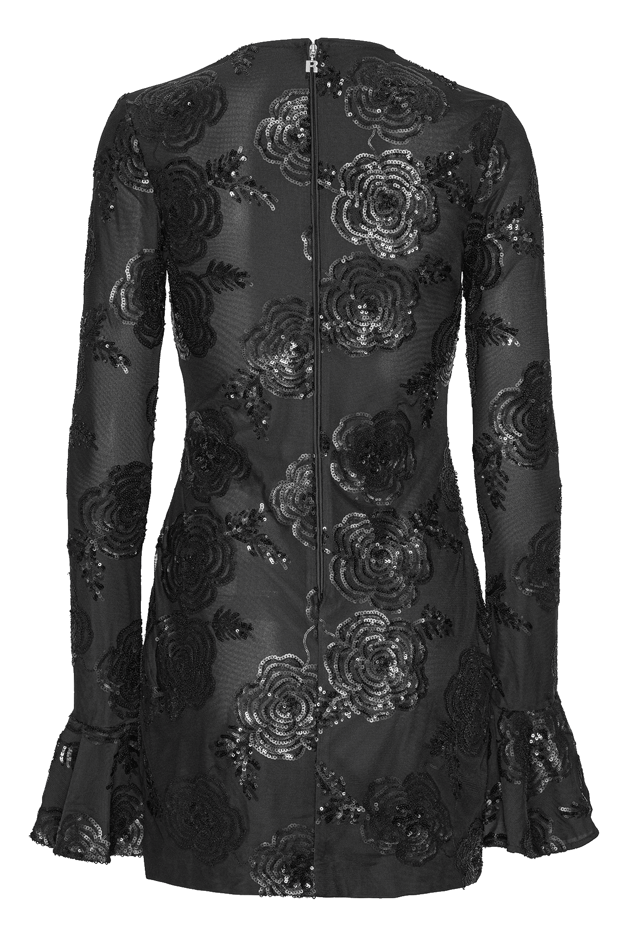 Short sequined round-neck dress ROTATE Black