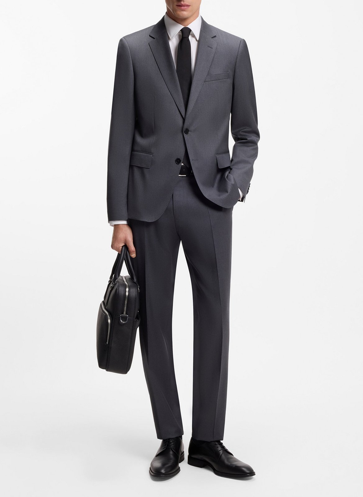 Regular-fit cotton shirt with classic collar BOSS White