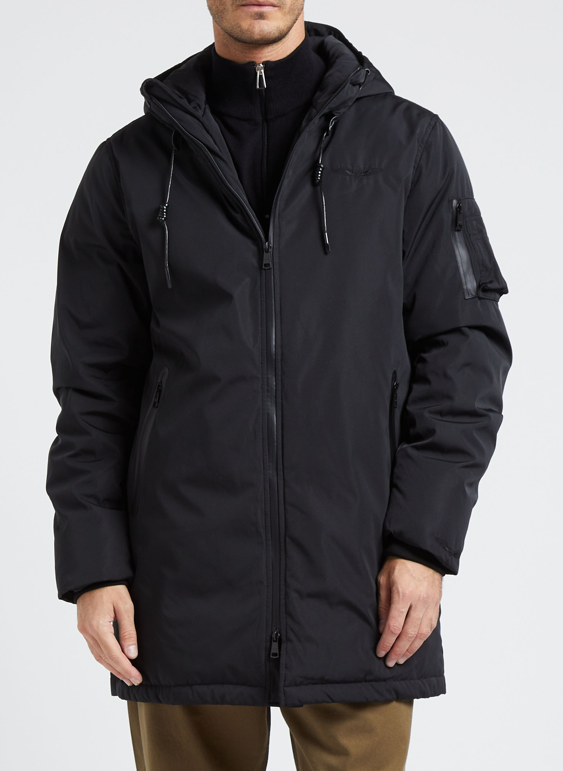 Gerade geschnittene Windjacke mit Kapuze BOMBERS ORIGINAL Schwarz