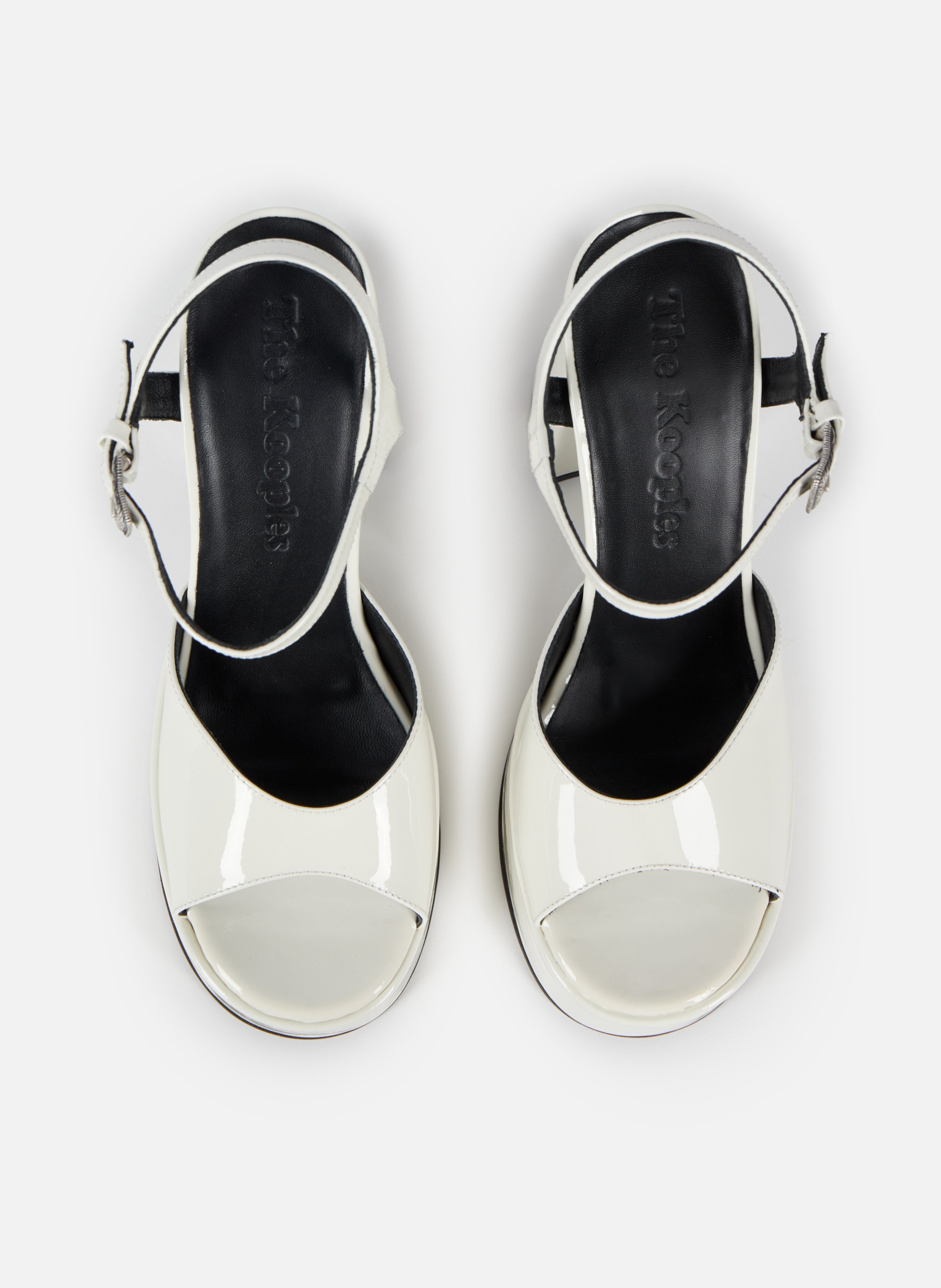 Heeled patent leather sandals THE KOOPLES Beige