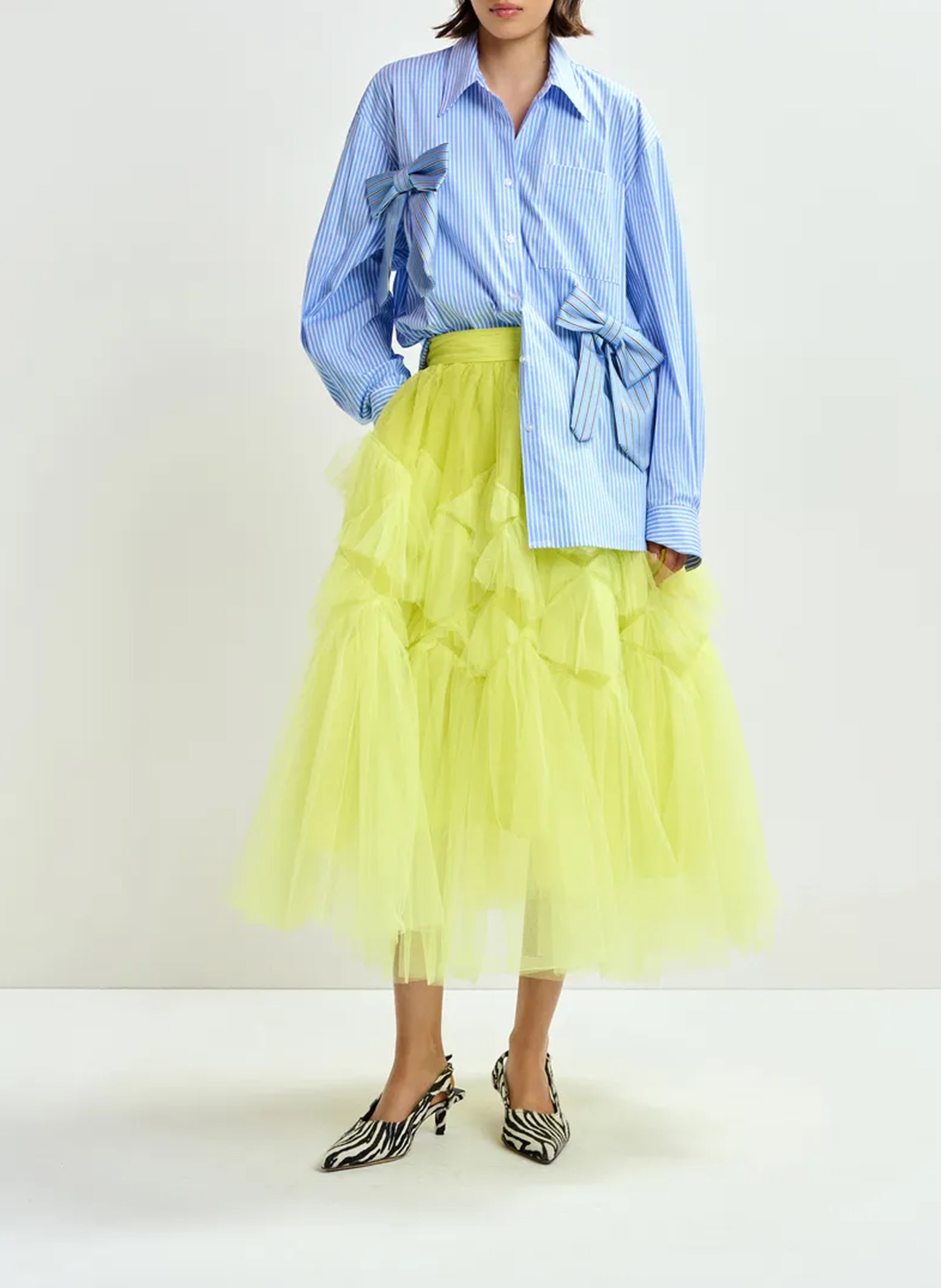 Long tulle skirt ESSENTIEL ANTWERP Yellow