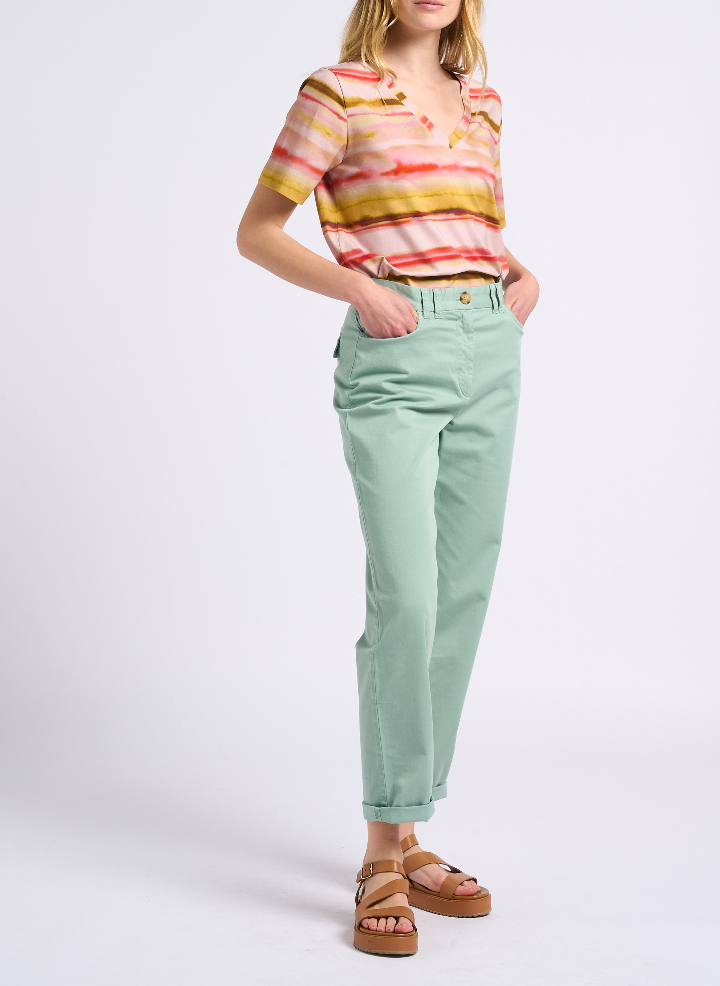 Gerade geschnittene Chinohose aus Bio-Baumwoll-Mix PAUL SMITH Grun