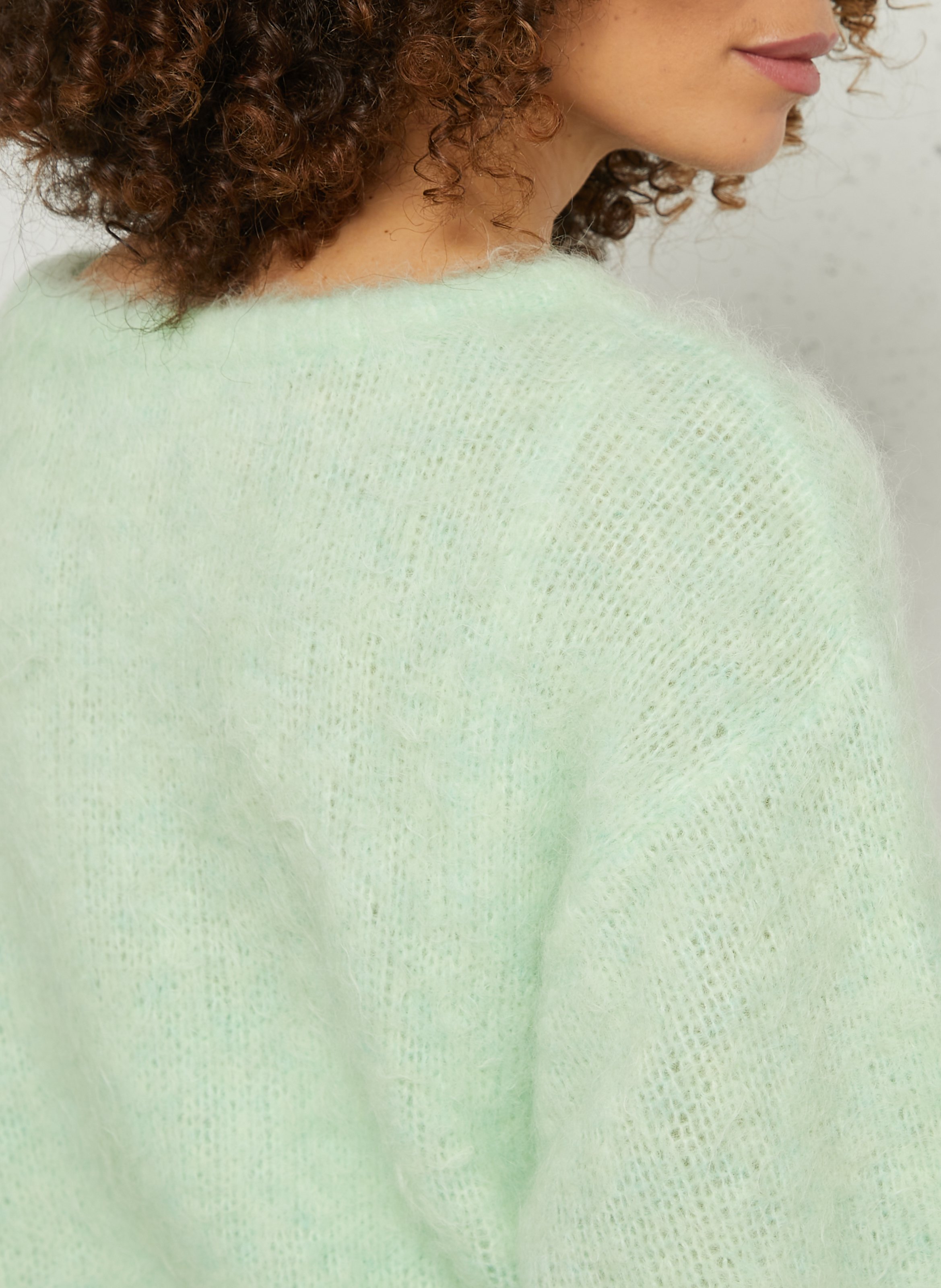 Oversized round-neck wool-blend sweater AMERICAN VINTAGE Green