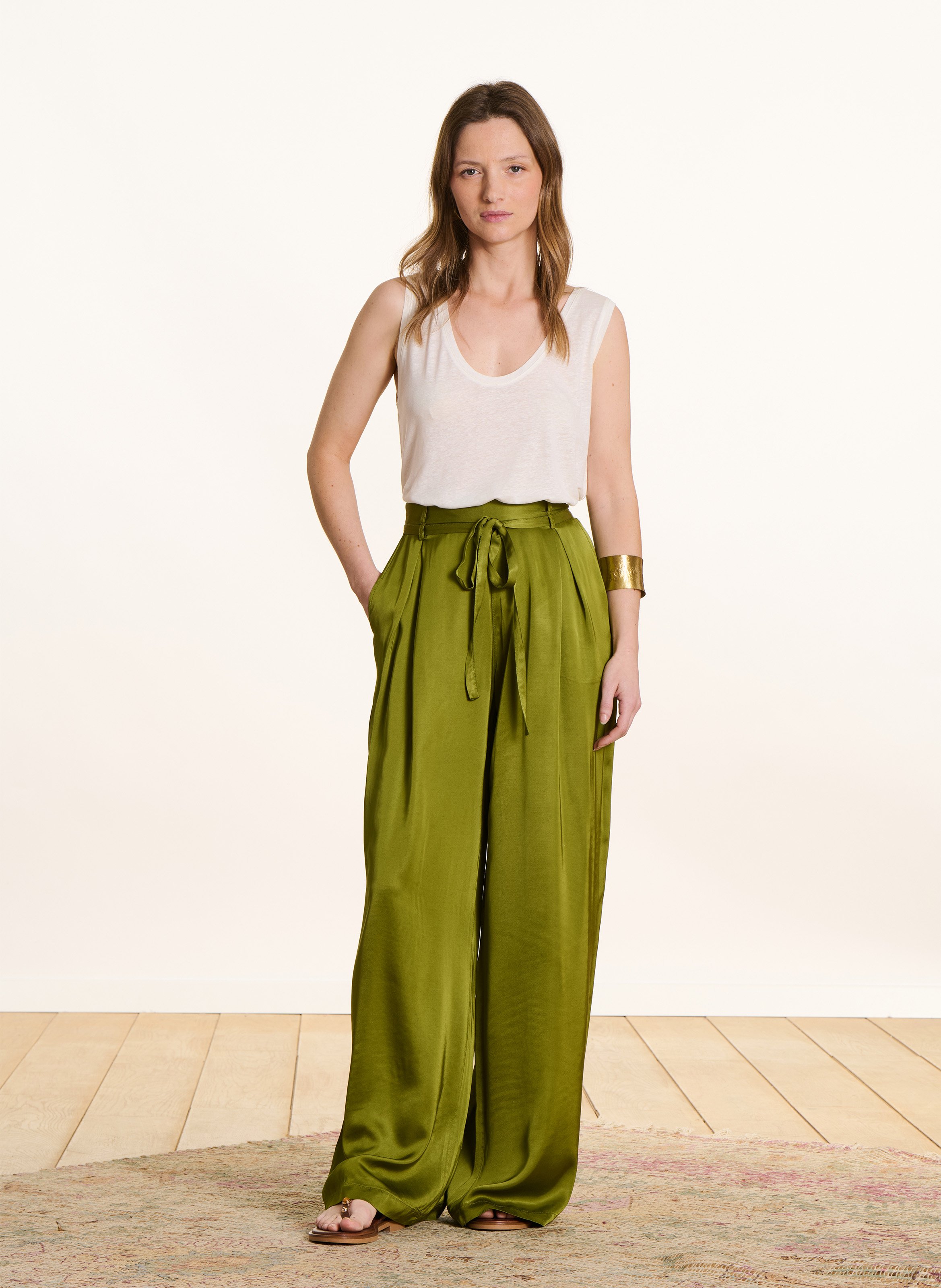 Débardeur droit col rond uni LA FEE MARABOUTEE Blanc