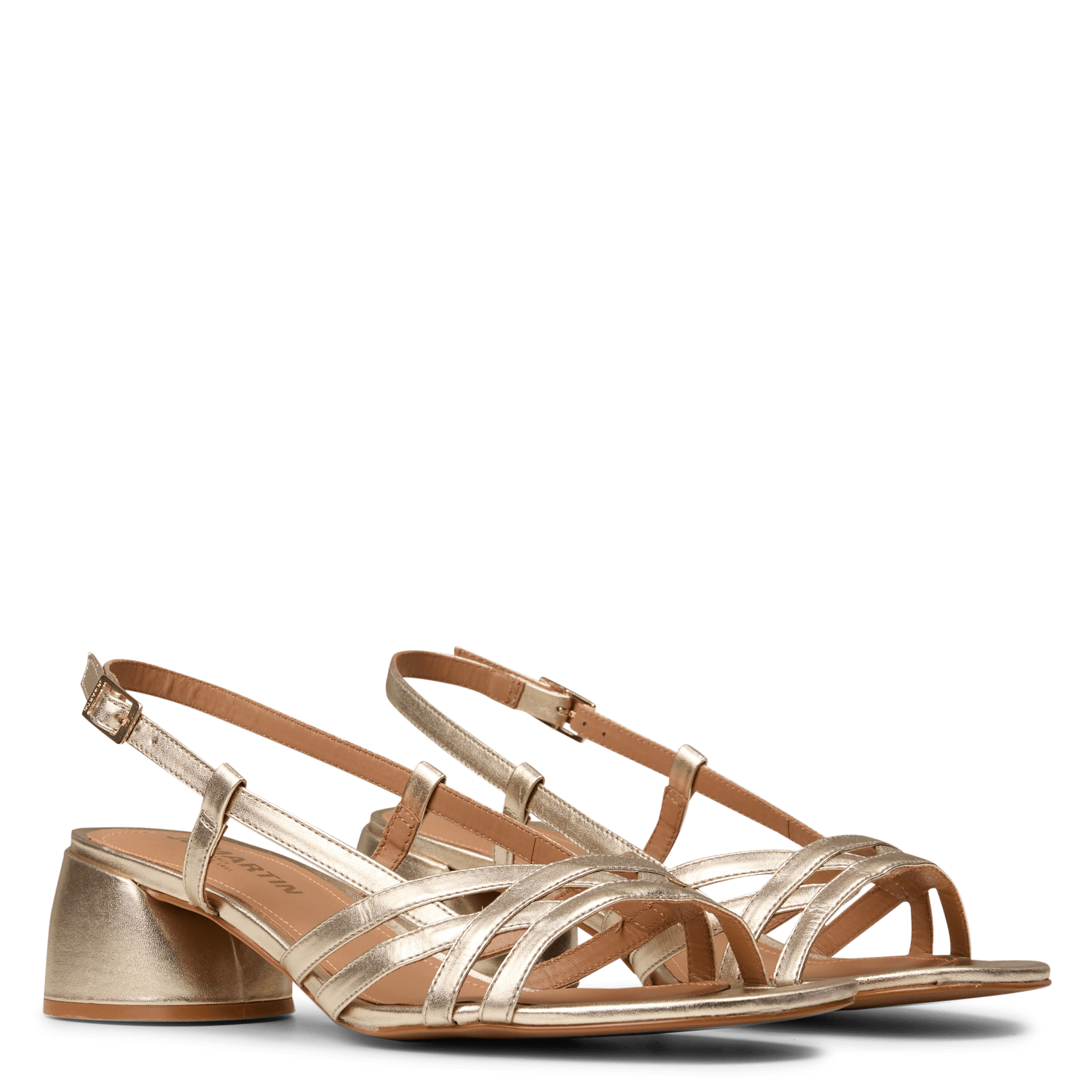 Heeled patent leather sandals JB MARTIN Golden