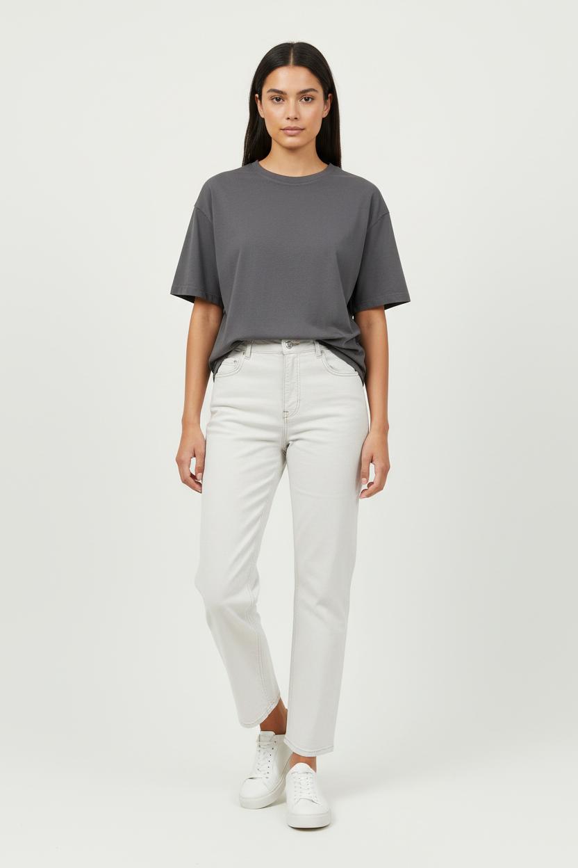 Cropped slim jeans with studs ISABEL MARANT ÉTOILE - SECONDE MAIN White