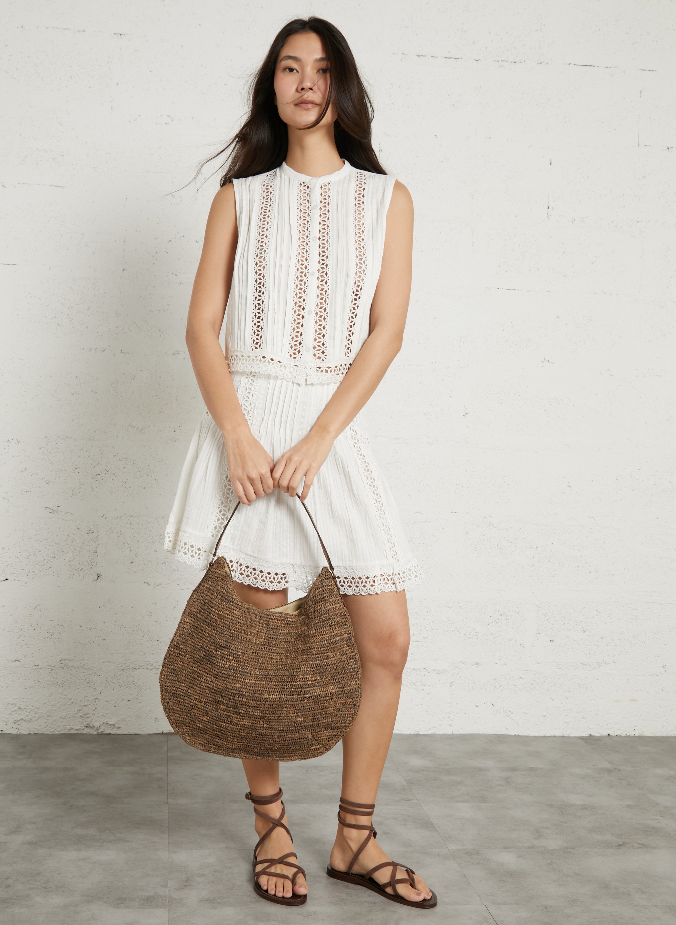 Raffia shoulder bag IBELIV Brown