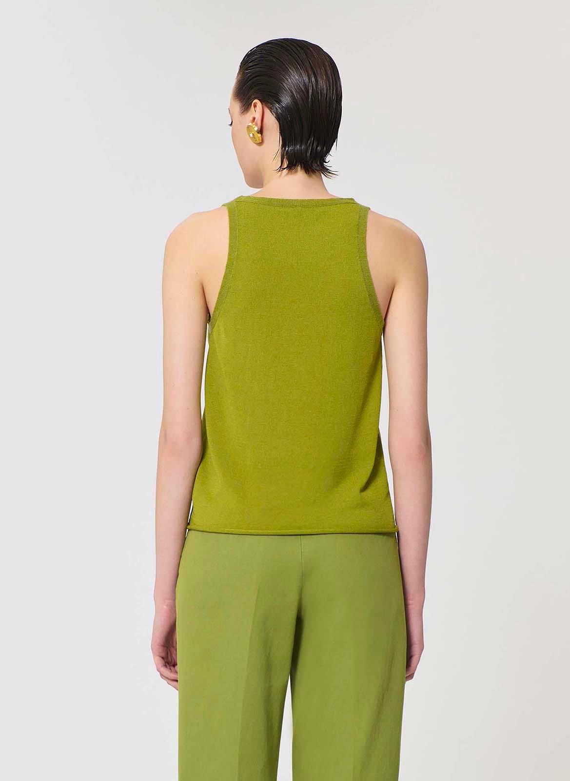 Débardeur col rond uni TARA JARMON Vert