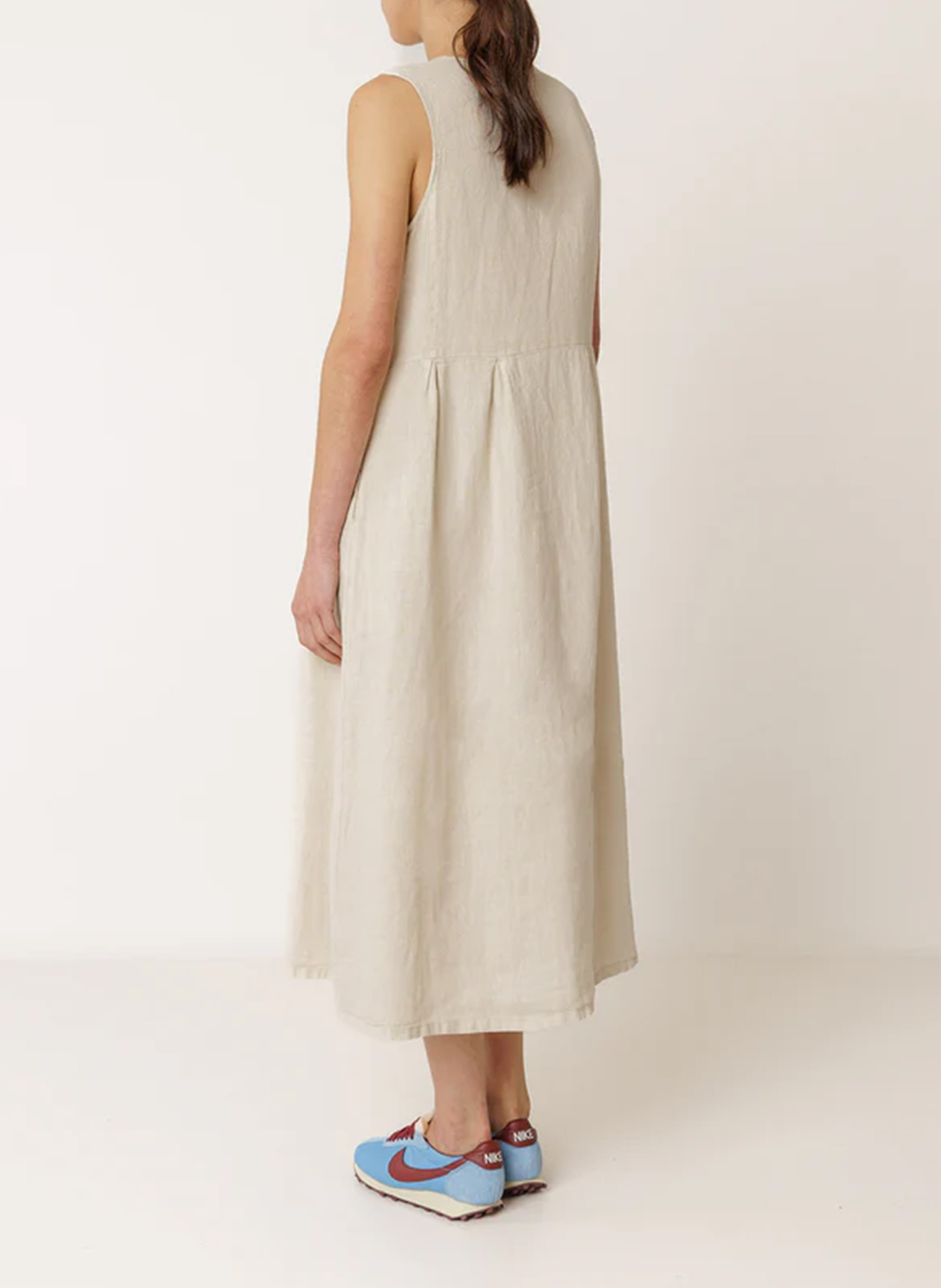 Robe midi col V multiposition Gris