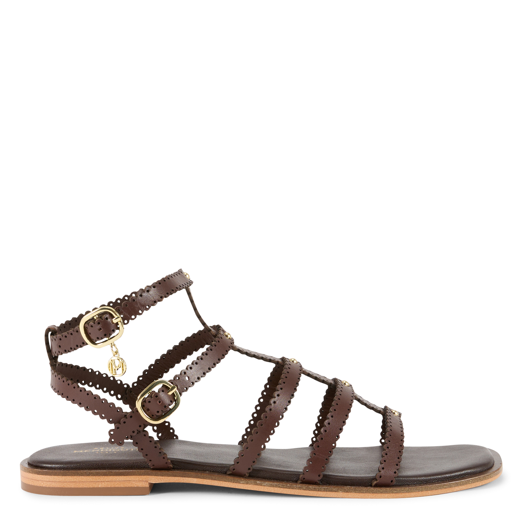 Leather gladiator-style sandals PETITE MENDIGOTE Brown