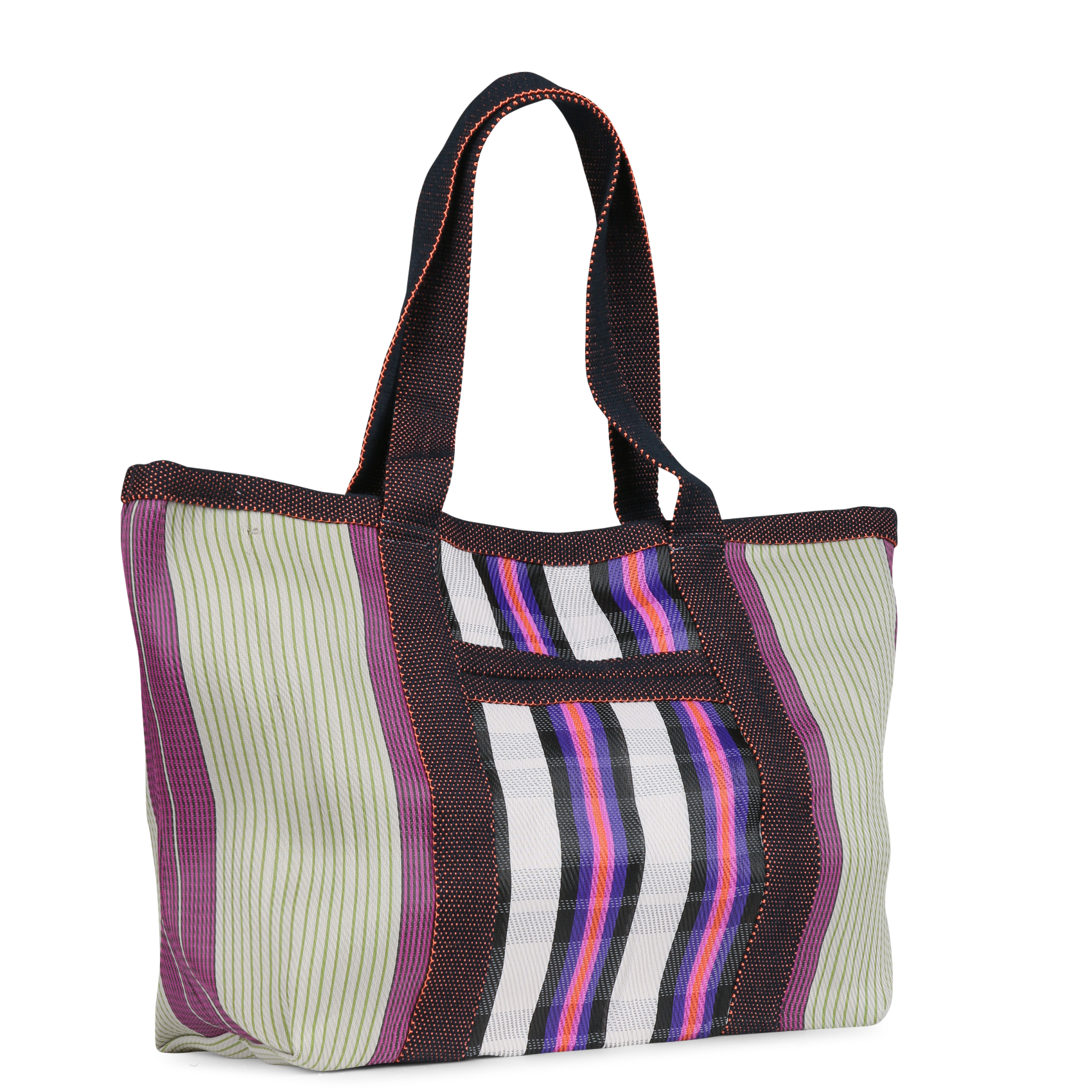 Sac de plage à rayures multicolores BABACHIC BAGS Multicolore