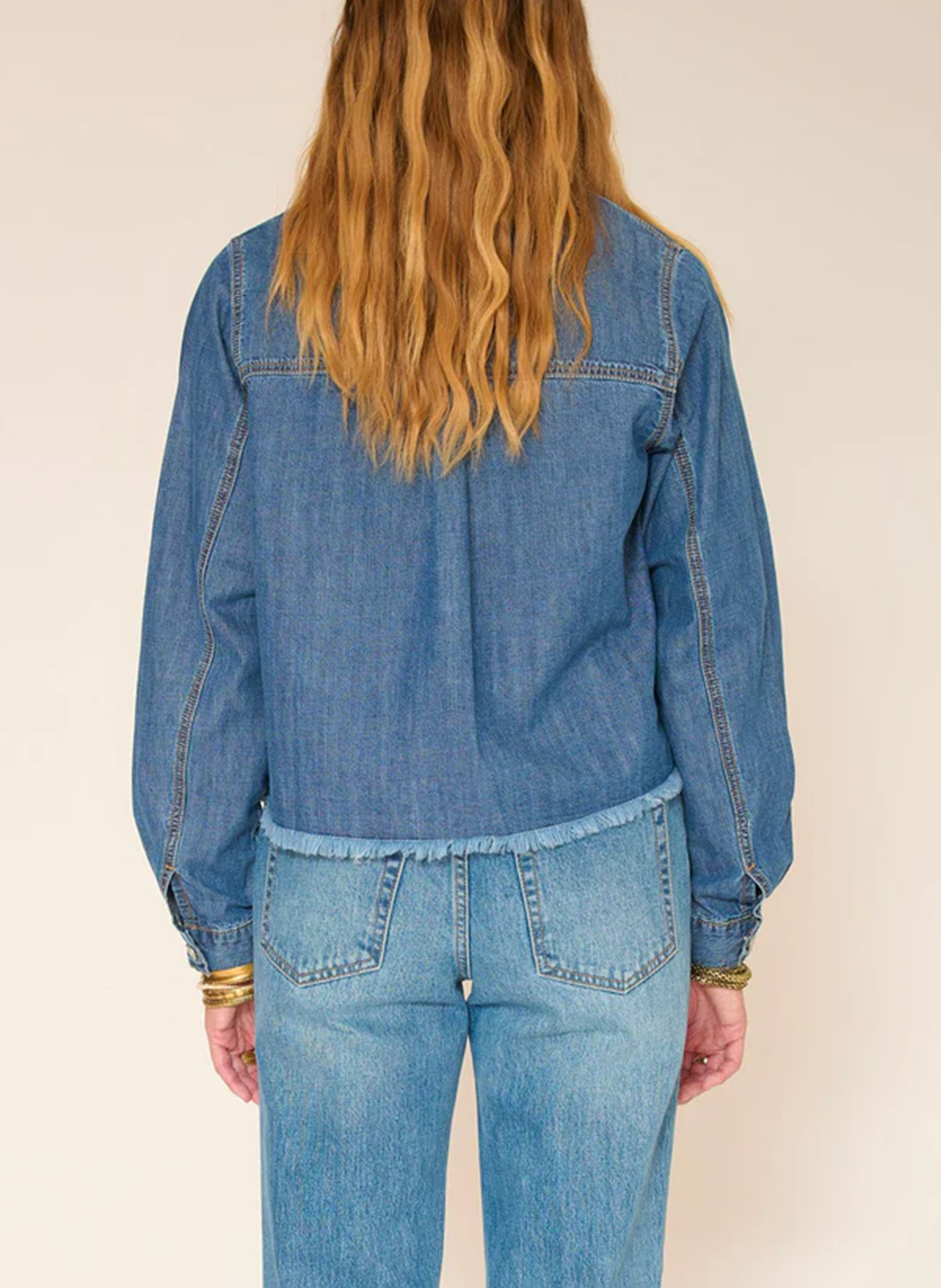 Blouse met klassieke kraag MKT Blauw