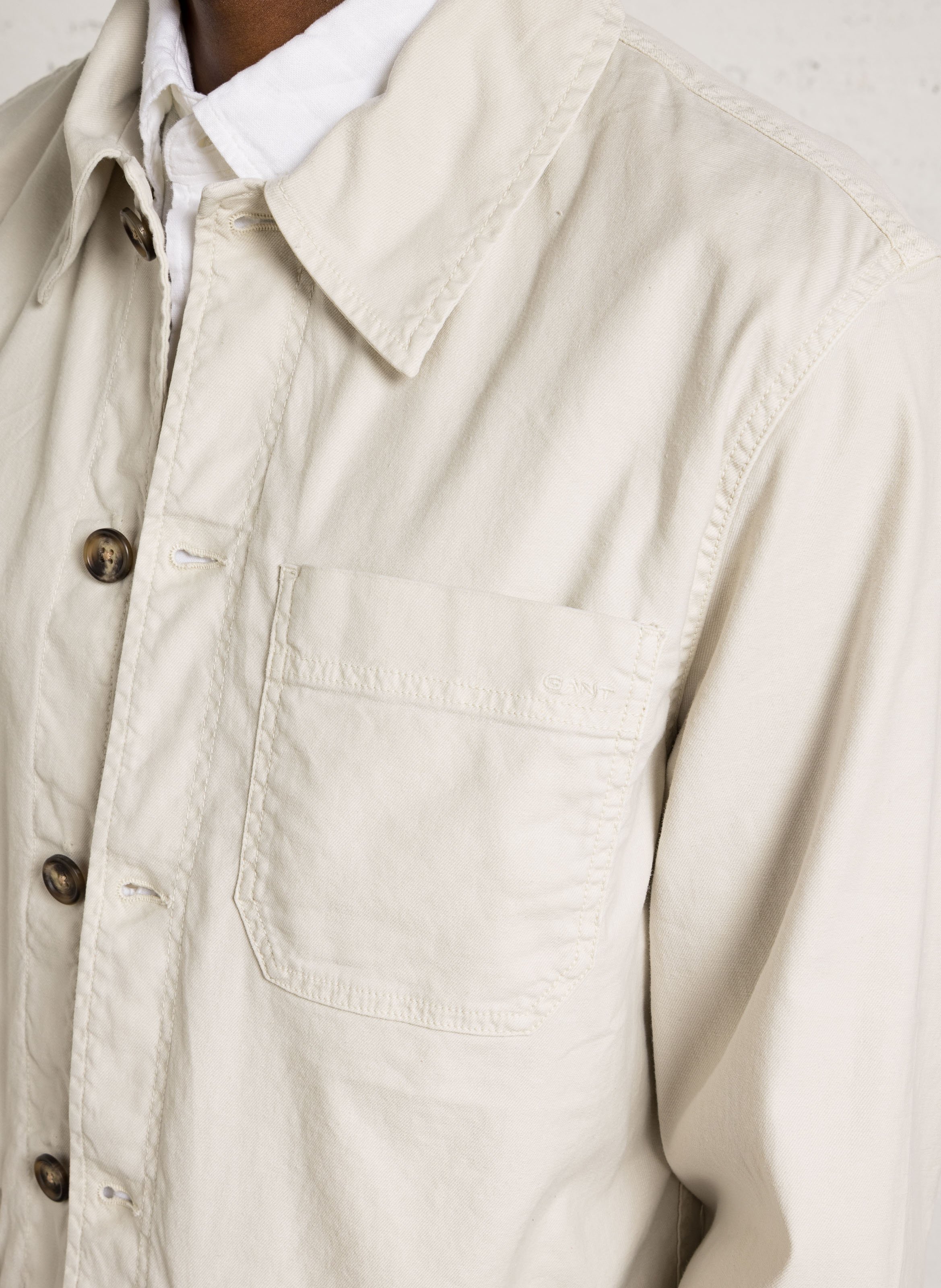 Chemise col classique en coton GANT Beige