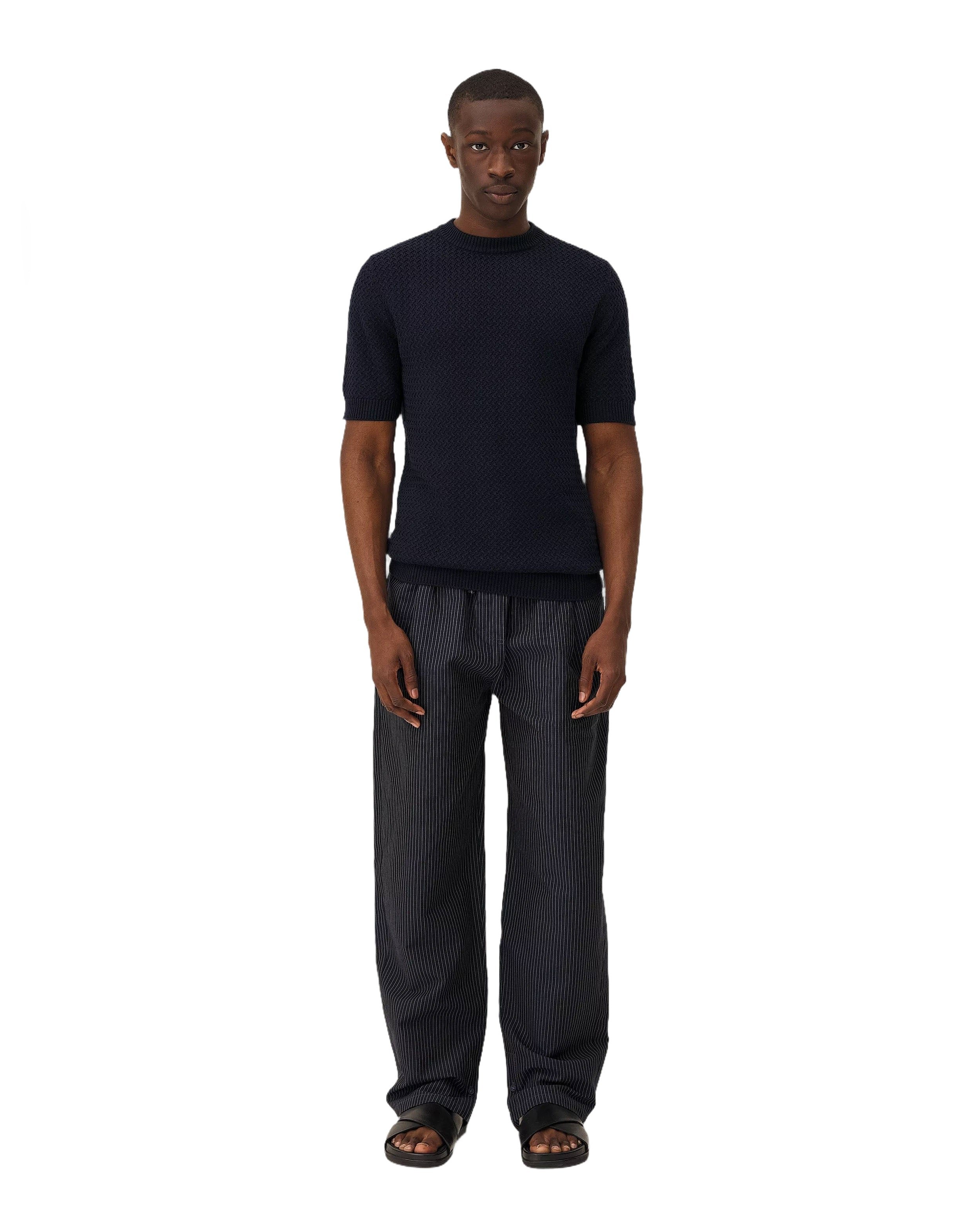 Short-sleeve knit MADERA NAVY Noyoco Blue