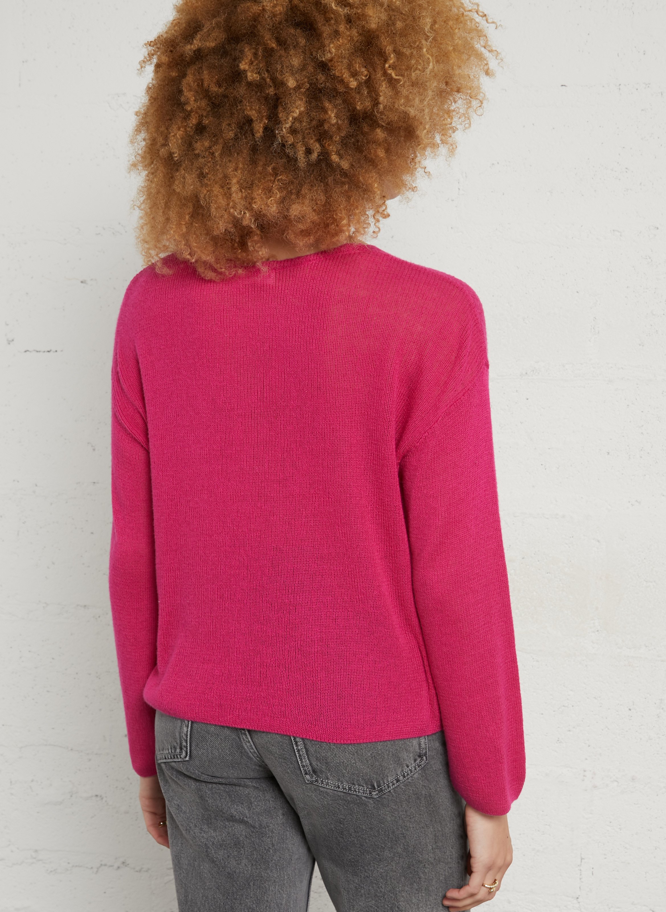 Pull oversize en coton et alpaga AMERICAN VINTAGE Rose