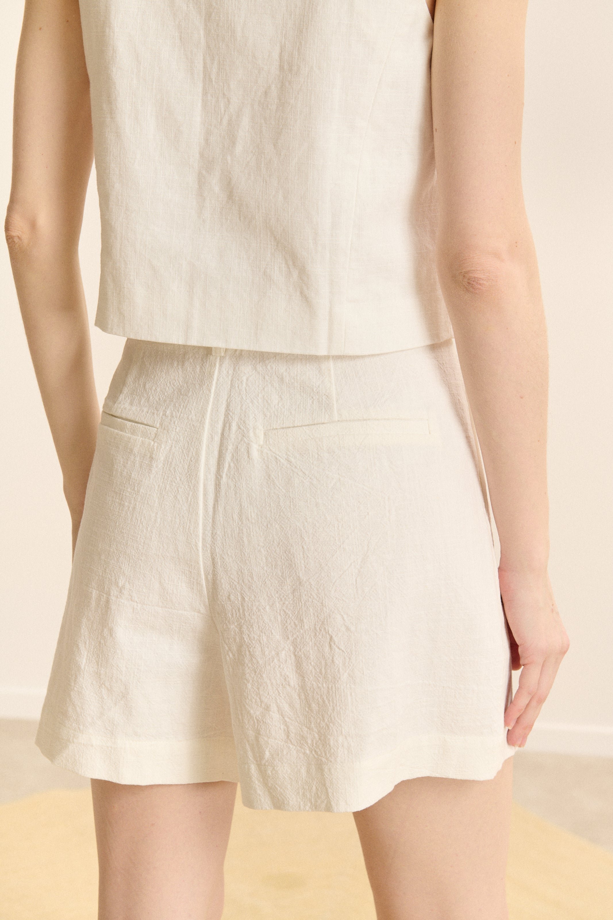 Short large à pinces GARANCE PARIS Blanc
