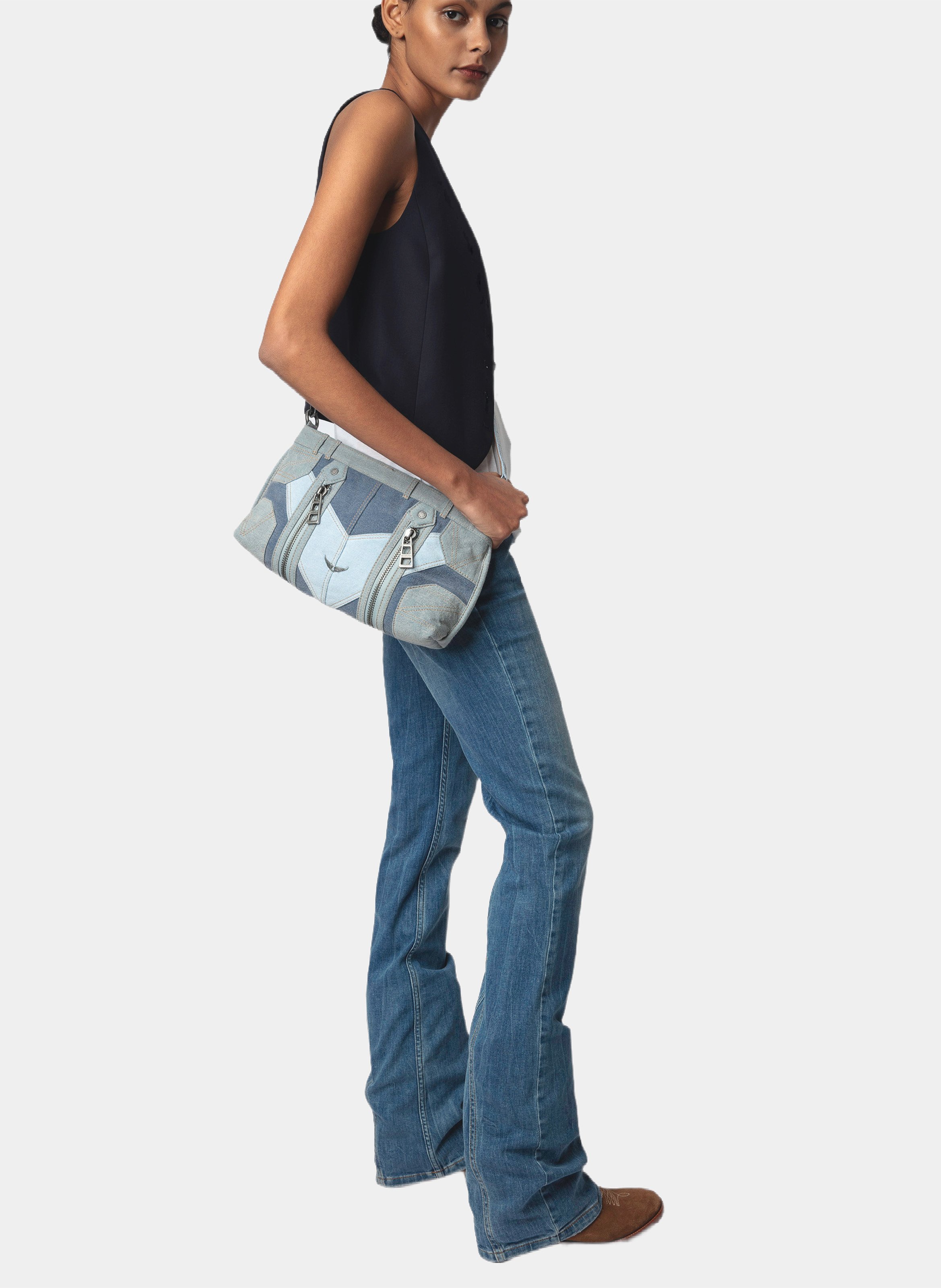 Sac bandoulière en coton ZADIG&VOLTAIRE Bleu