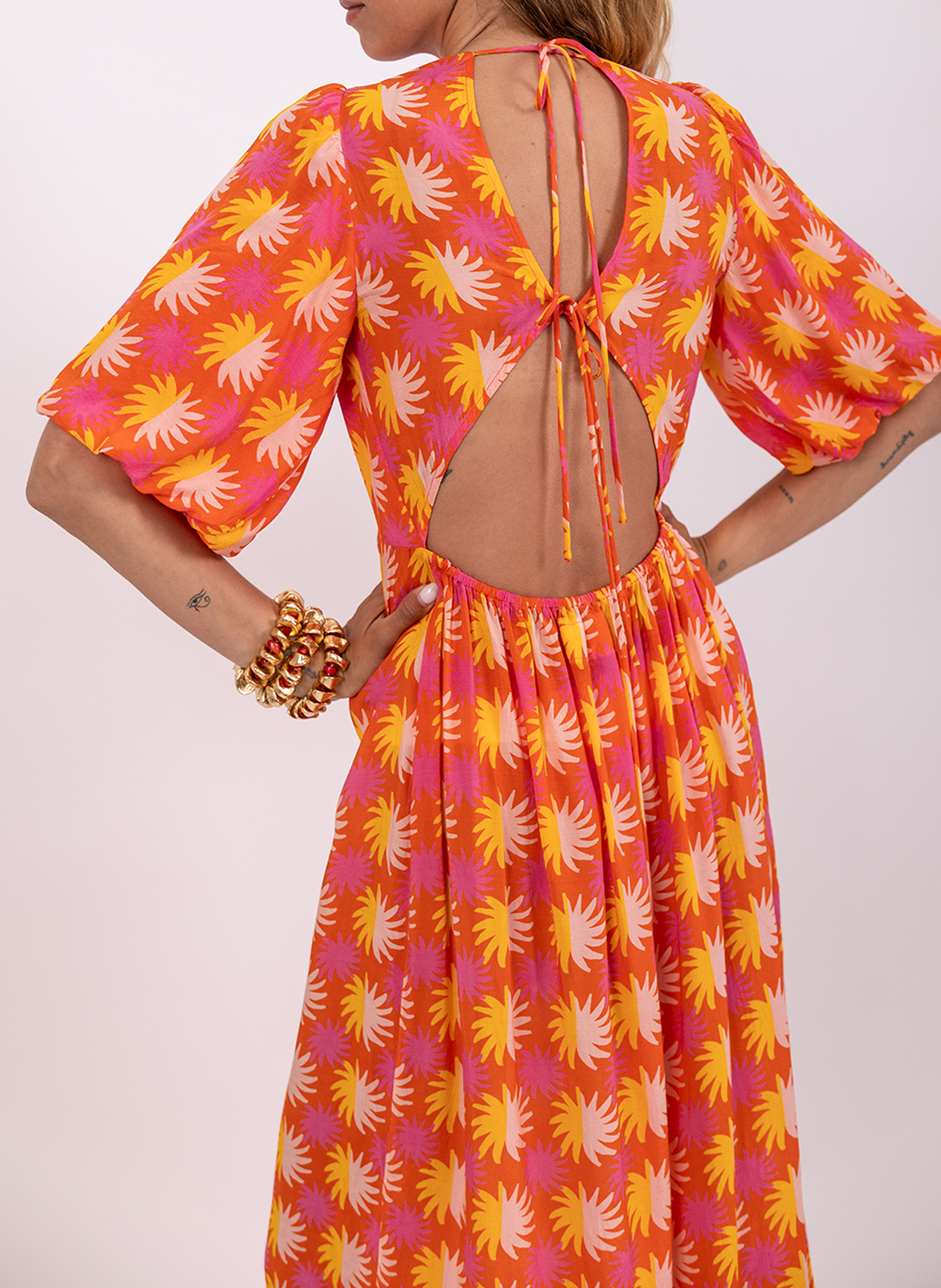 Robe longue droite col V SUNDRESS Orange